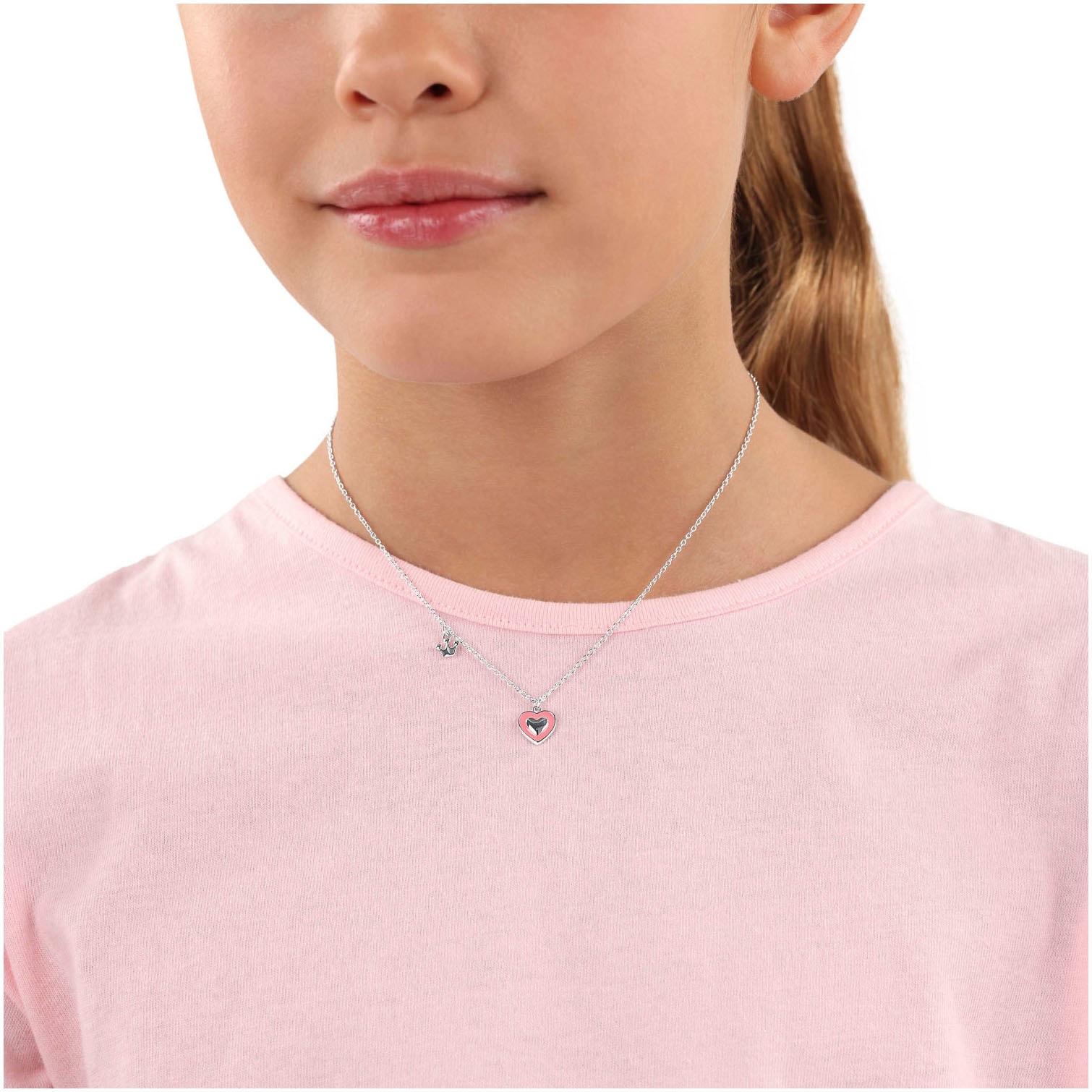 Prinzessin Lillifee Kette mit Anhänger »Herz/Krone, 2037939«, mit Emaille
