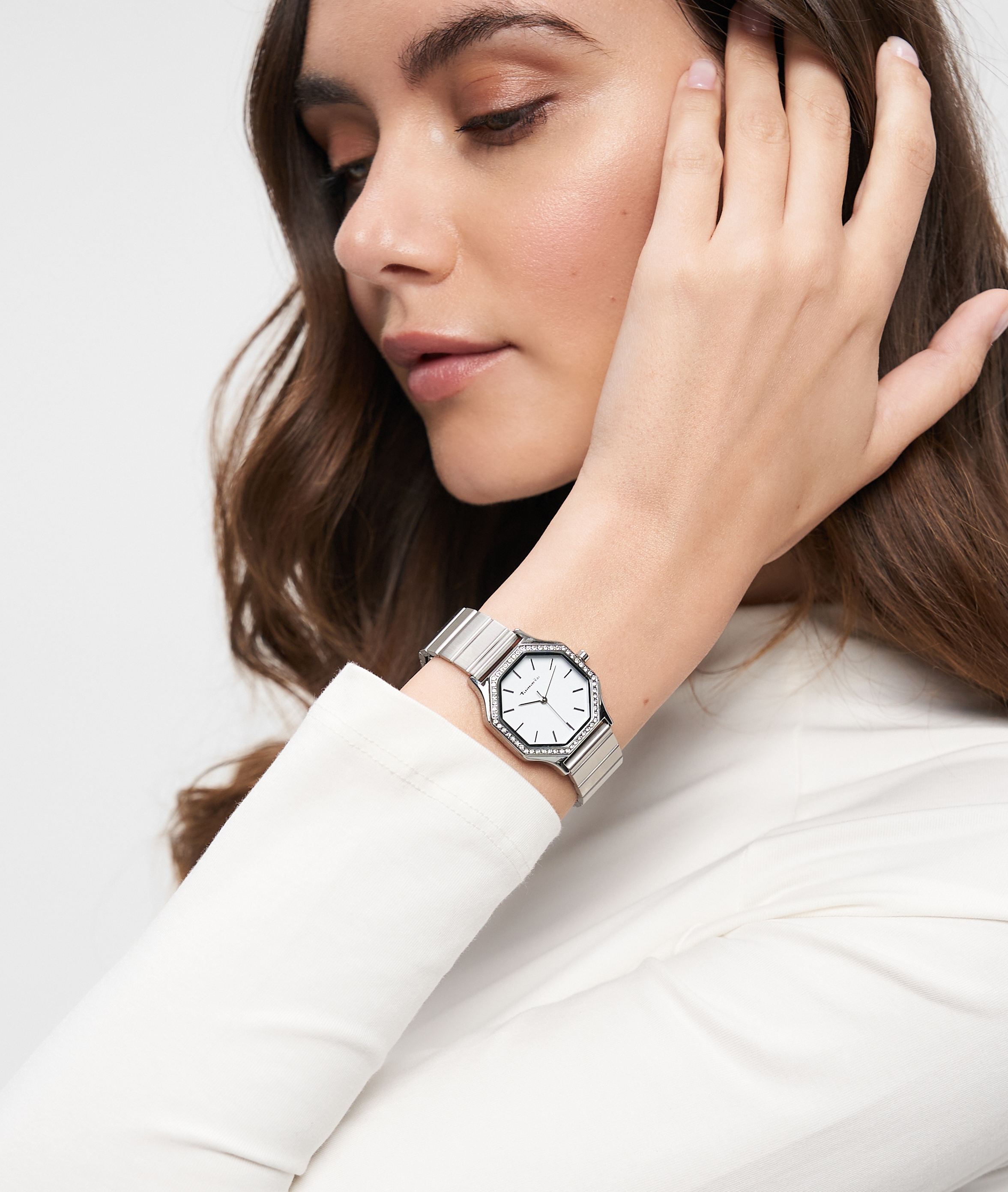 Tamaris Quarzuhr Armbanduhr, Damenuhr, Edelstahlarmband, analog, Zirkonia (synth.)