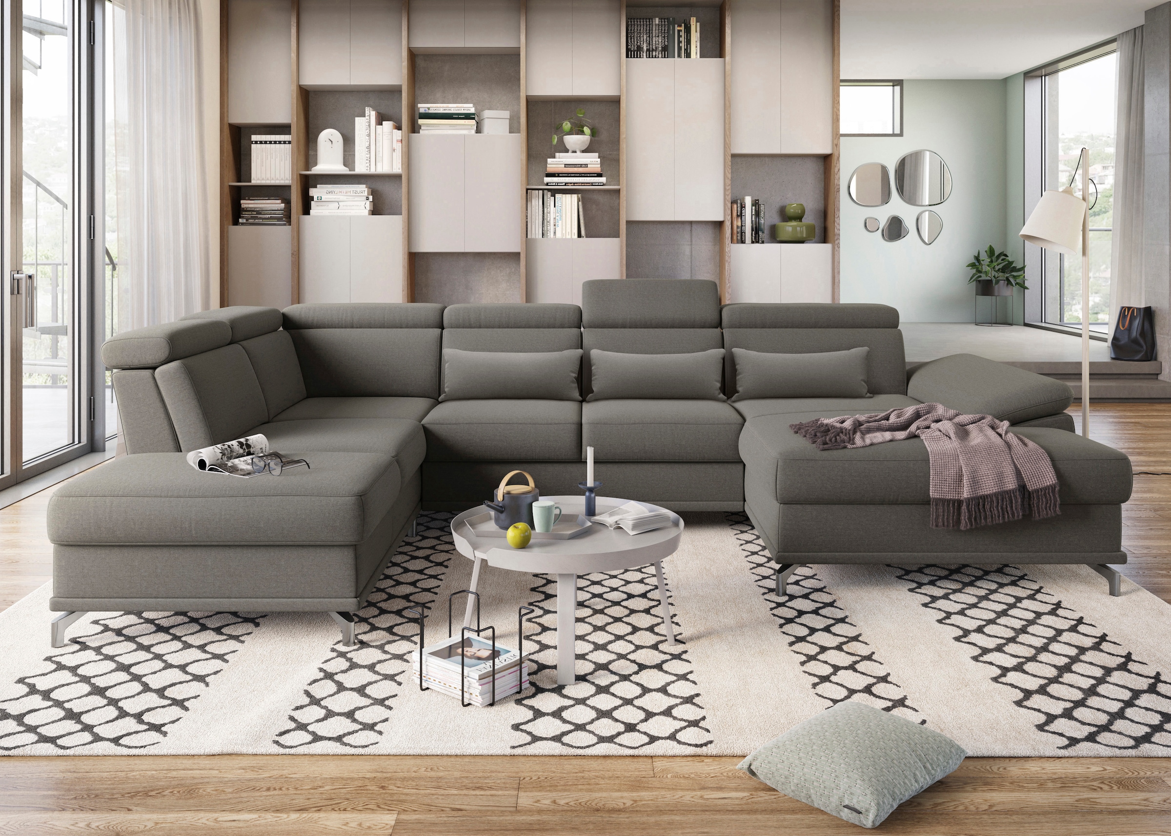 sit&more Wohnlandschaft "Cabrio U-Form, B: 359 cm, mit Sitztiefen-, Arm- & günstig online kaufen