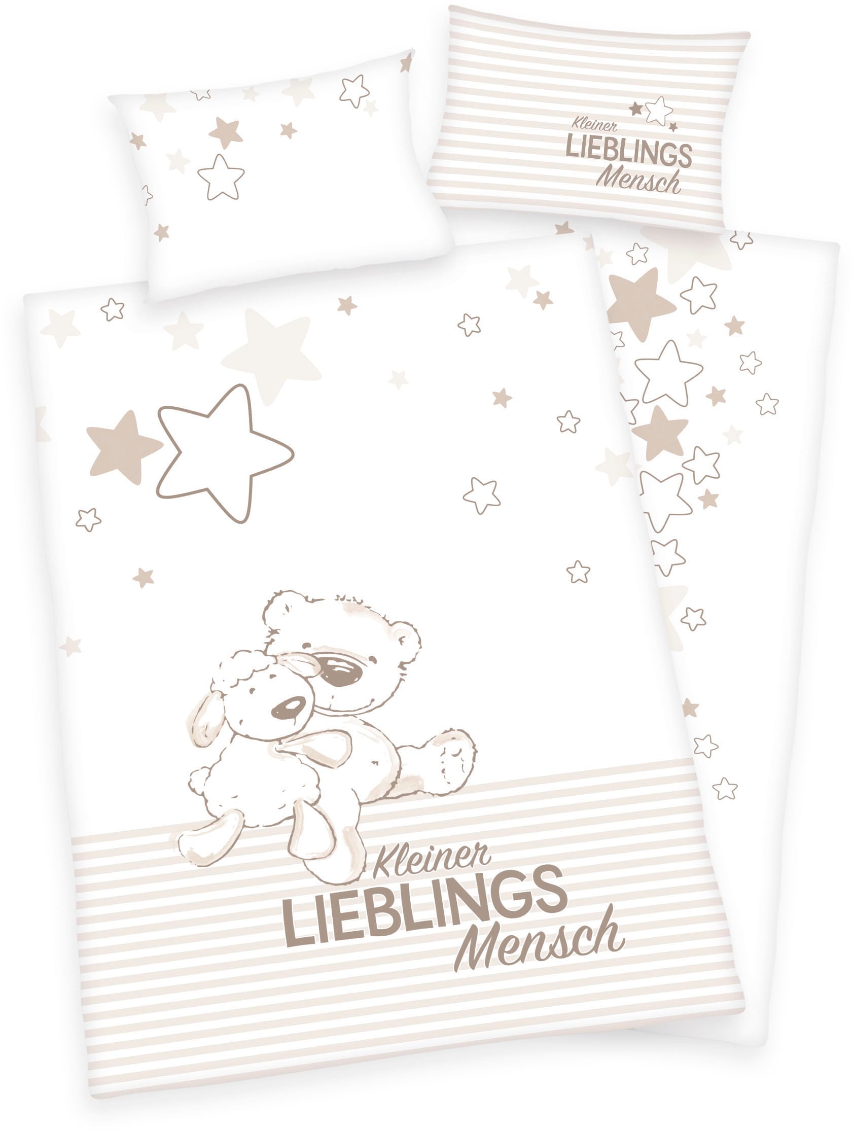 Baby Best und niedlichem Lieblingsmensch«, »Kleiner | auf Teddy-Motiv Babybettwäsche mit Rechnung BAUR Schriftzug