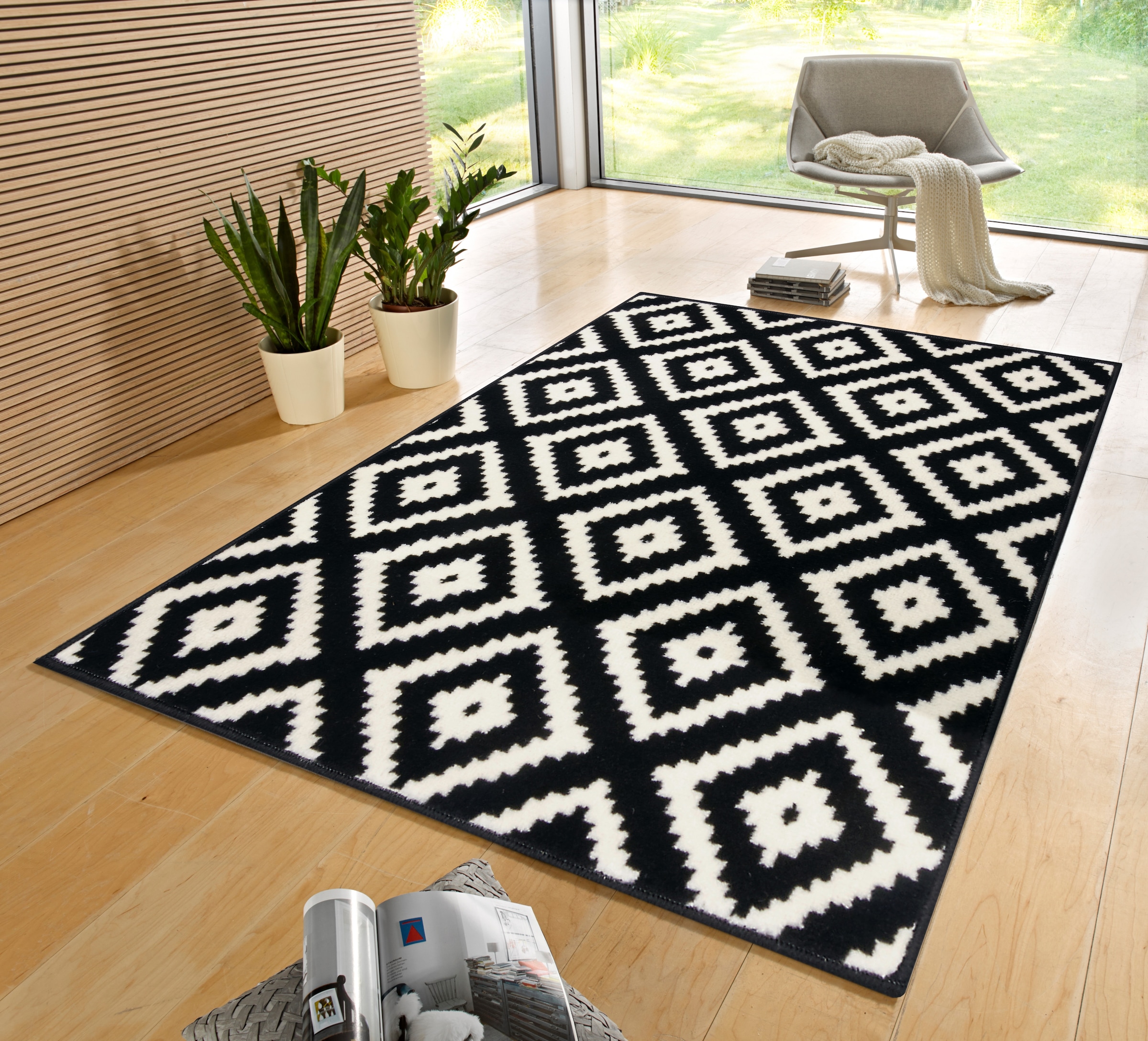 HANSE Home Teppich »Raute«, rechteckig, 9 mm Höhe, Läufer, Kurzflor, Skandi, Raute, Wohnzimmer, Schlafzimmer, Flur