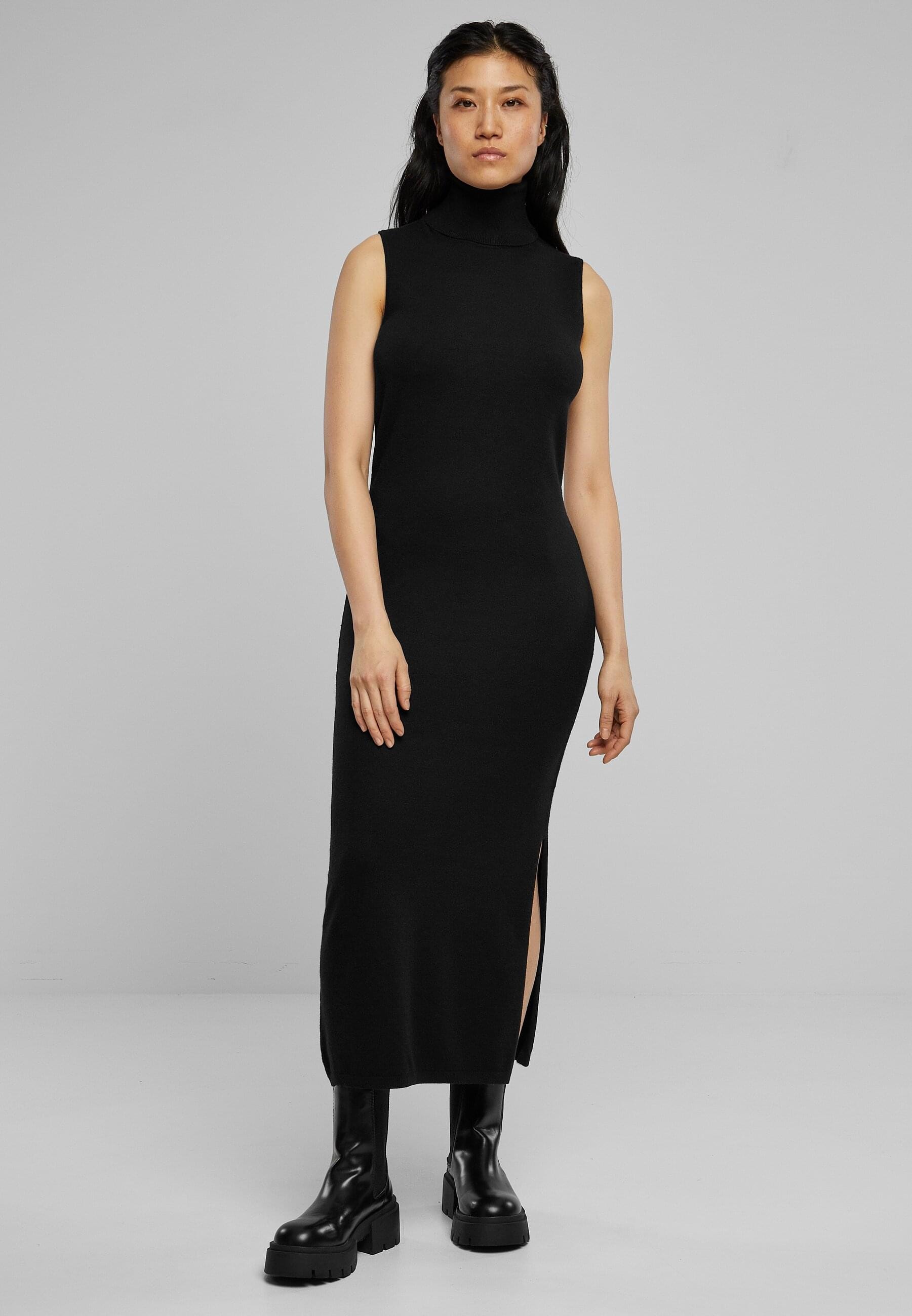 URBAN CLASSICS Shirtkleid »Urban Classics Damen Ladies Knitted Eco Viscose Turtleneck Dress«, (1 tlg.)