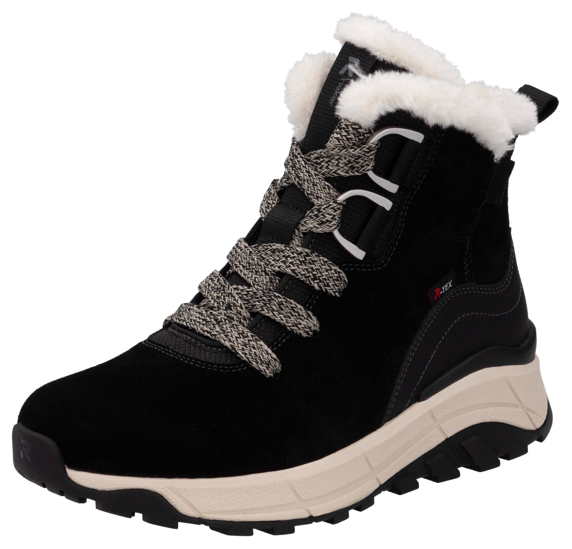 Winterboots, Keilabsatz, Schnürboots, Outdoorschuh mit Schurwollfutter