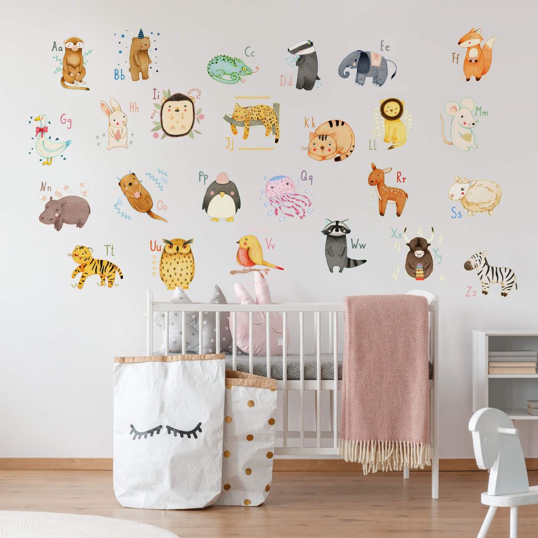 »Bunte BAUR Wall-Art Tierwelt | bestellen St.) Wandtattoo (1 Alphabet«,