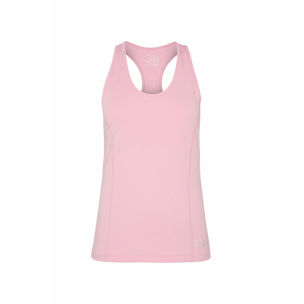 Damenmode Tops SOCCX Sporttop, mit doppellagiger Brustpartie rosa