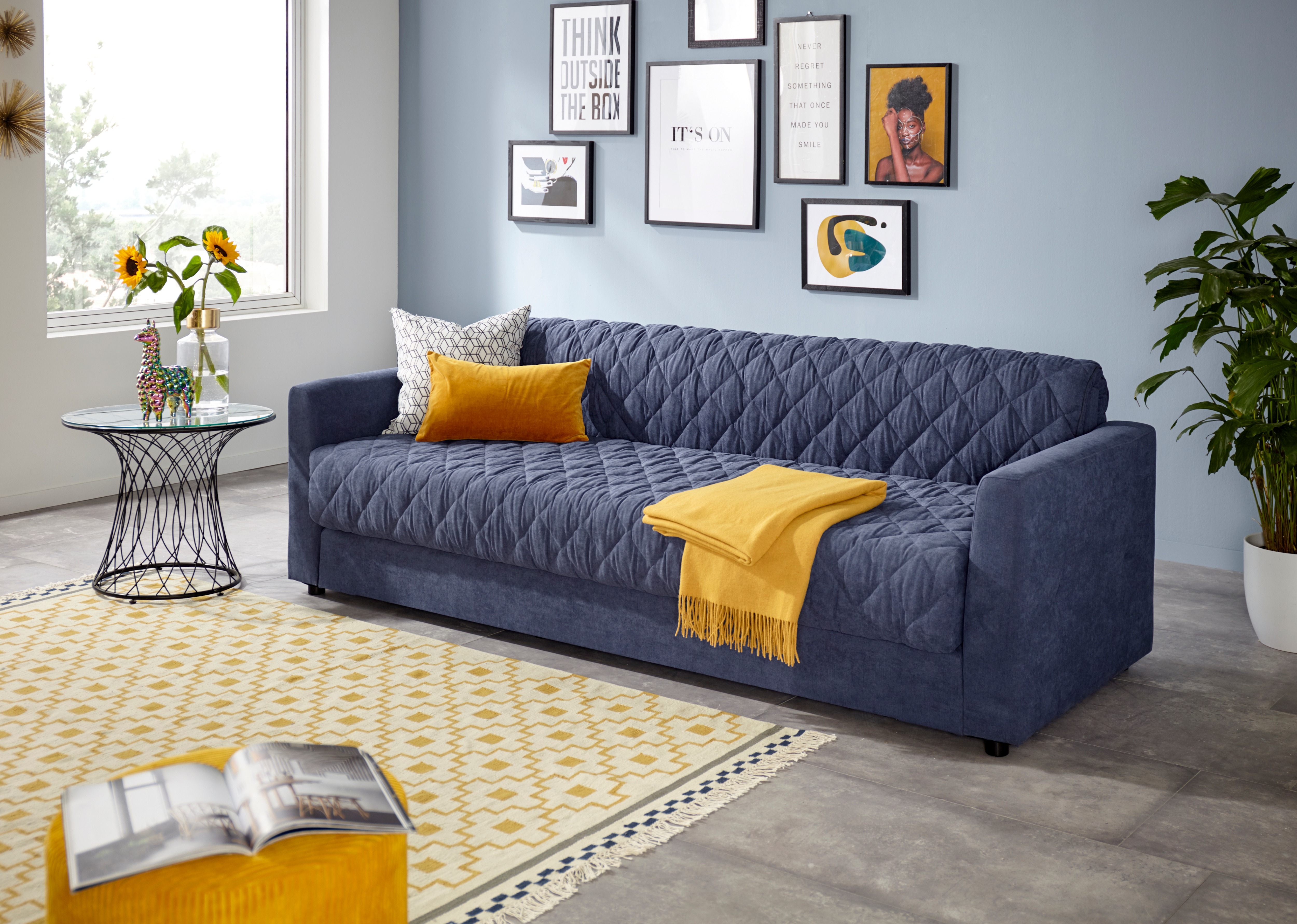OTTO home Schlafsofa "Kelly" Topper inklusive; mit Federkern, Bezug ist abnehmbar