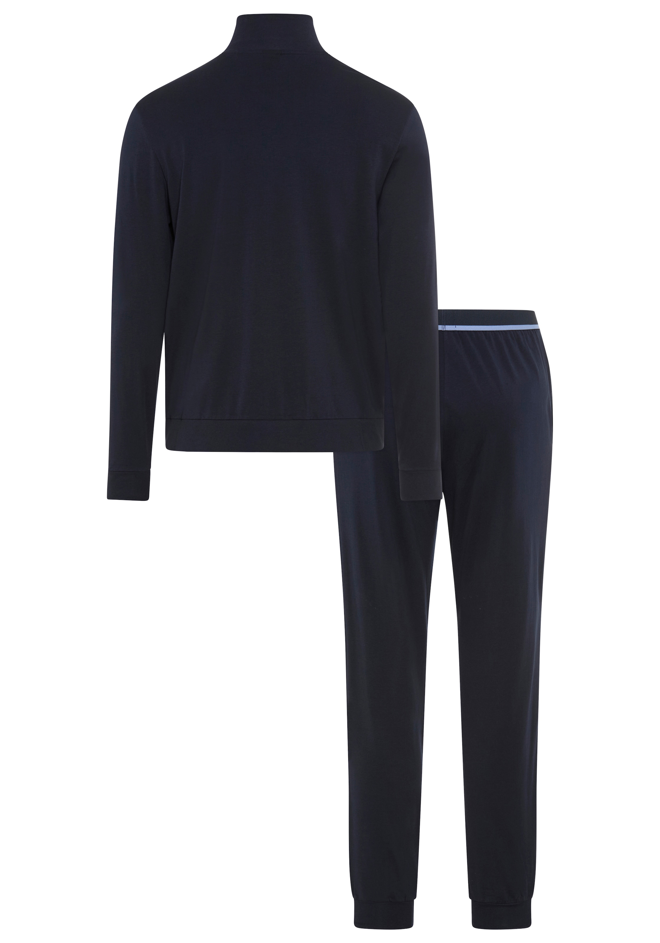 BOSS Loungeanzug »365 Long Set« Aus Stretch-Baumwolle mit Logos, Jacke mit Stehkragen