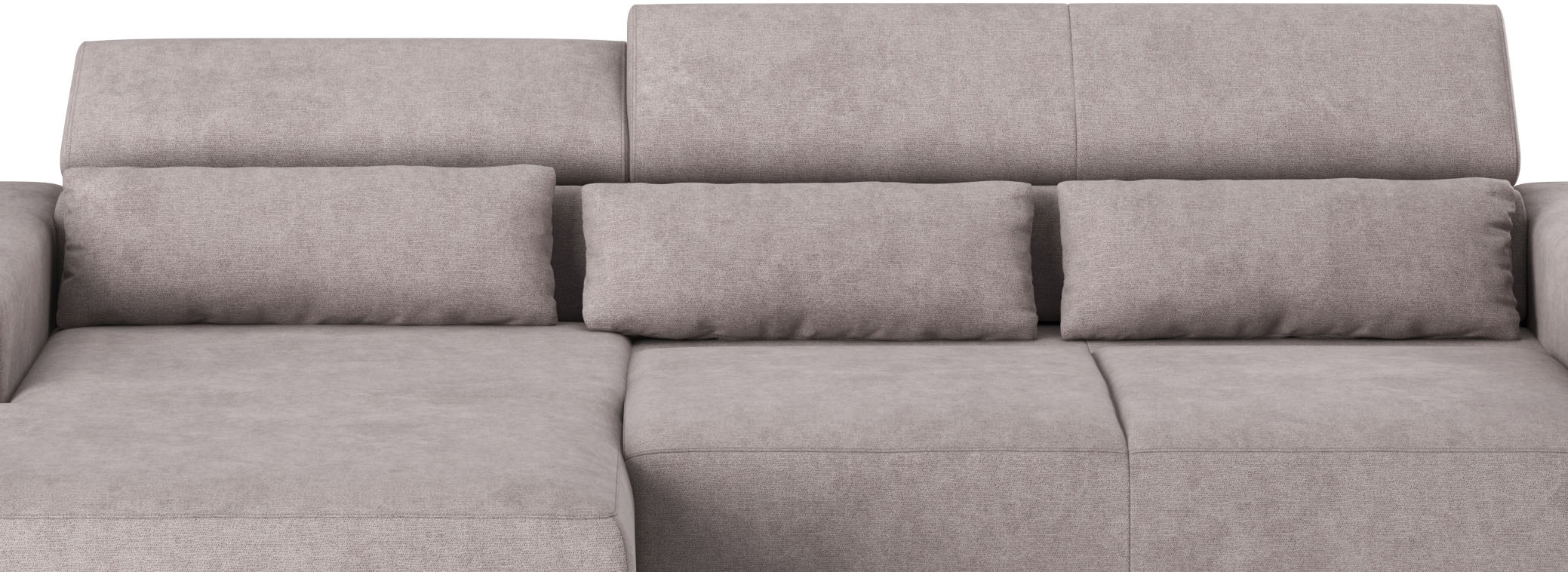 COTTA Ecksofa »Side L-Form, mit Kopfteilverstellung & 3 Nierenkissen«, optional motorische Sitztiefenverstellung