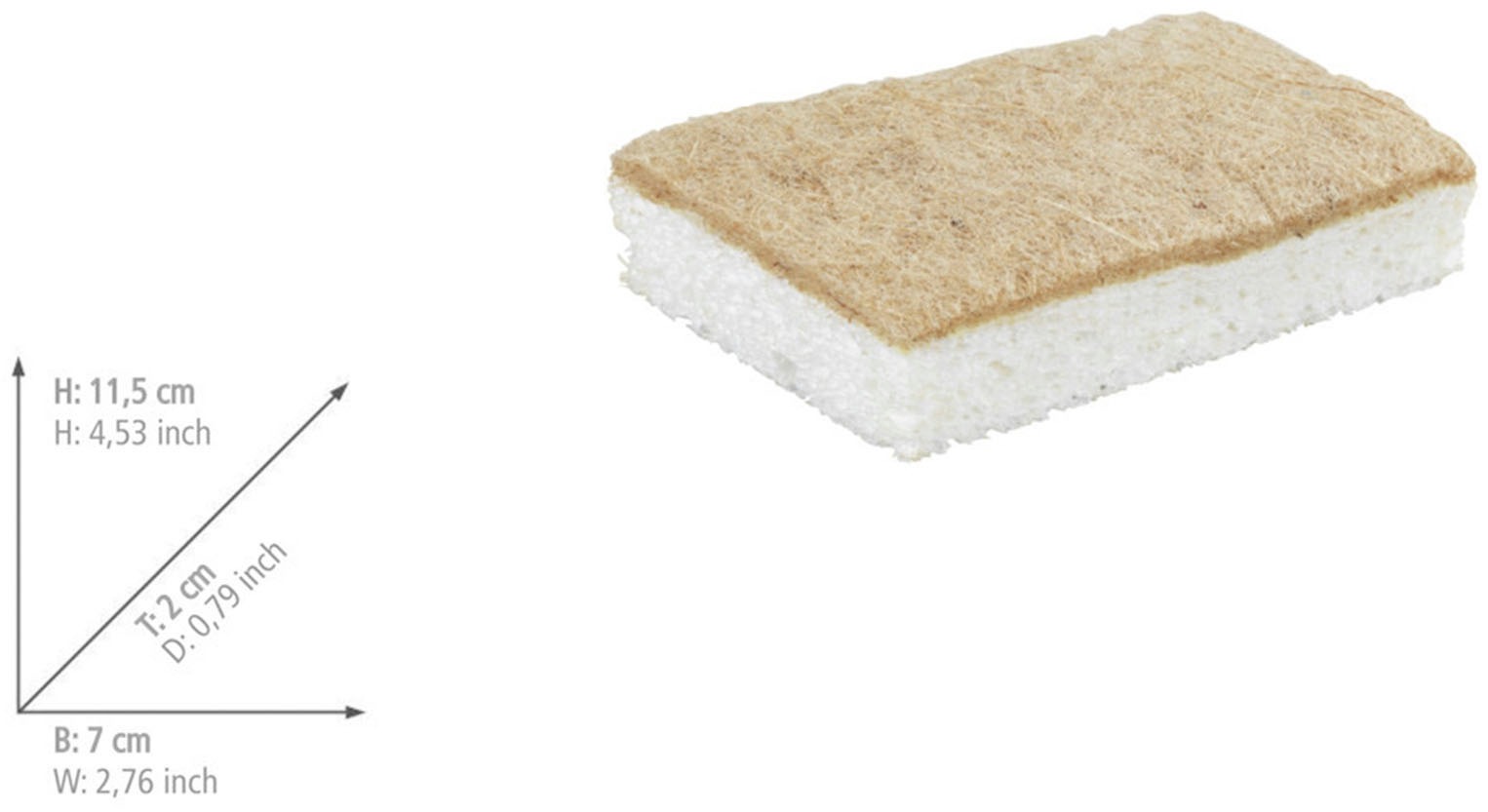 WENKO Geschirrschwamm »Modell Coco, 12er Set«, (Set, 12 St.), mit Naturfasern, 2-seitig, waschbar bis 40 °C
