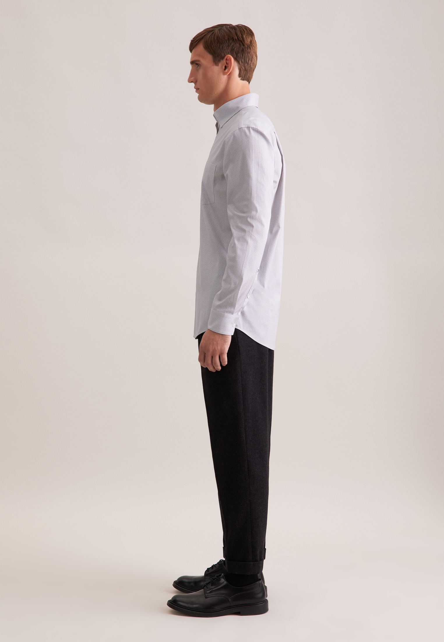 seidensticker Businesshemd »Schwarze Rose«, Regular 1/1 Covered-Button-Down-Kragen Druck