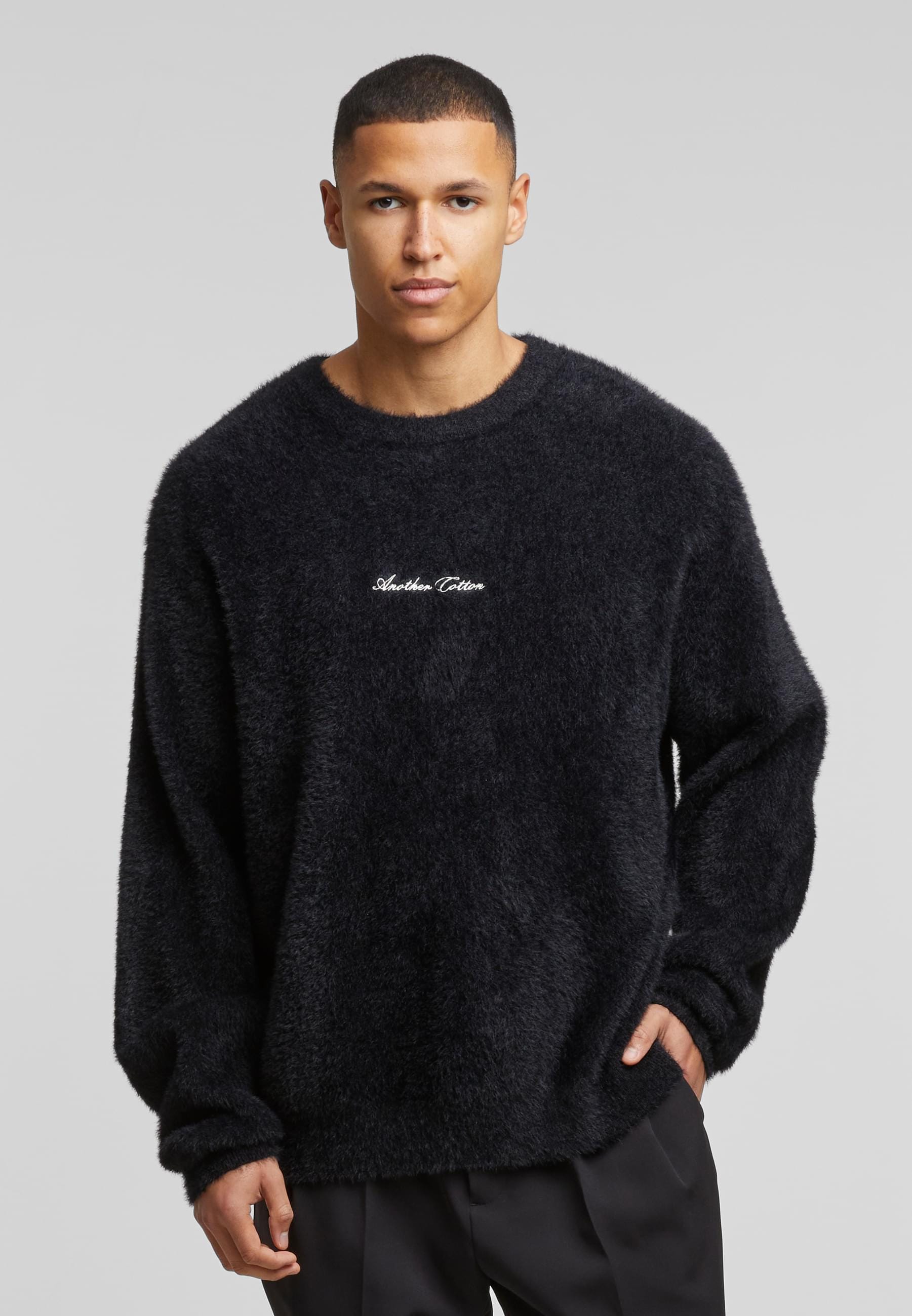 Another Cotton Lab Rundhalspullover »Another Cotton Lab Chest Logo Mohair Sweater«, (1 tlg.)
