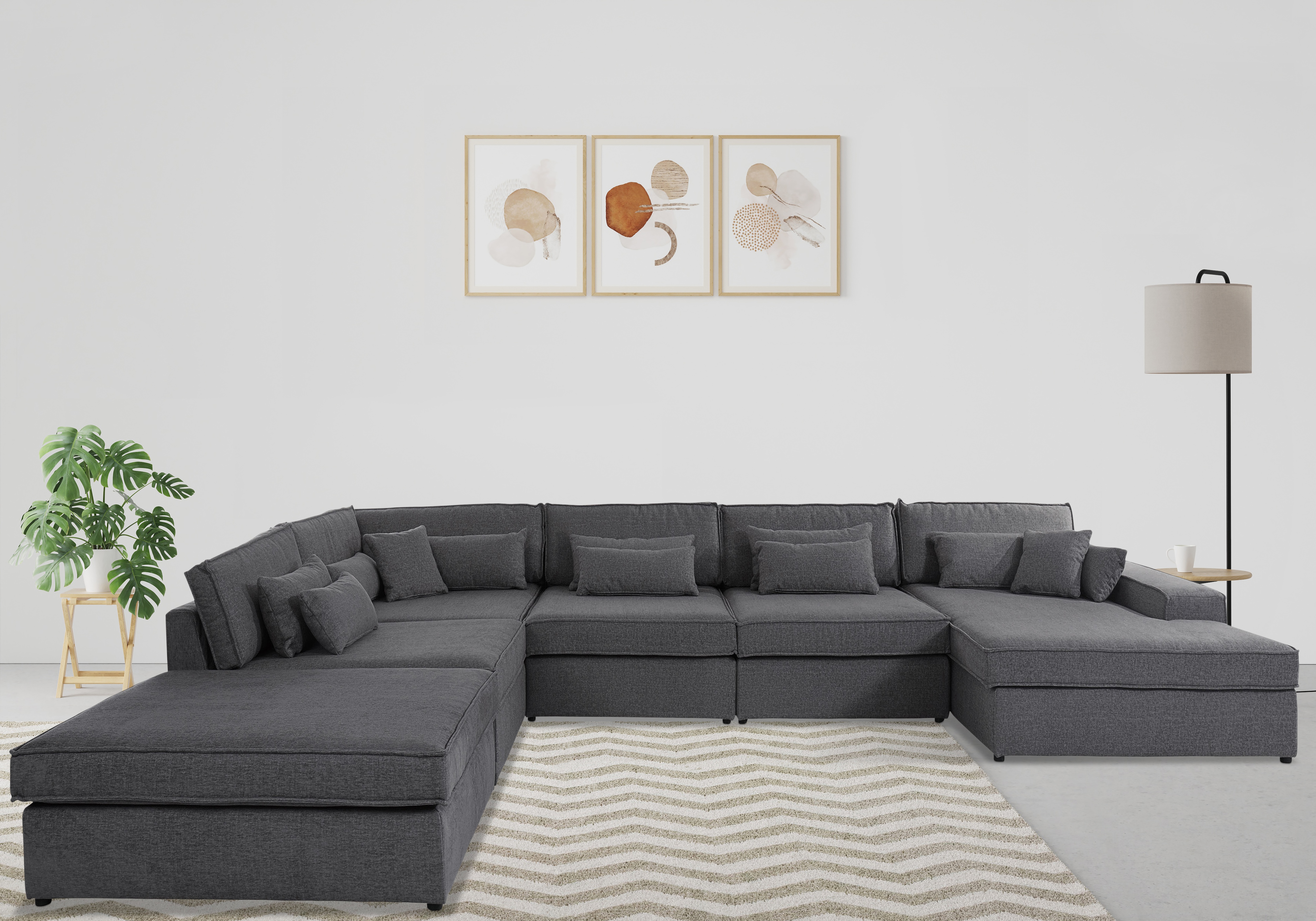 OTTO home Wohnlandschaft "Enid U-Form" 6 Teile, bestehend aus Modulen, in vielen Bezügen, auch in Breitcord