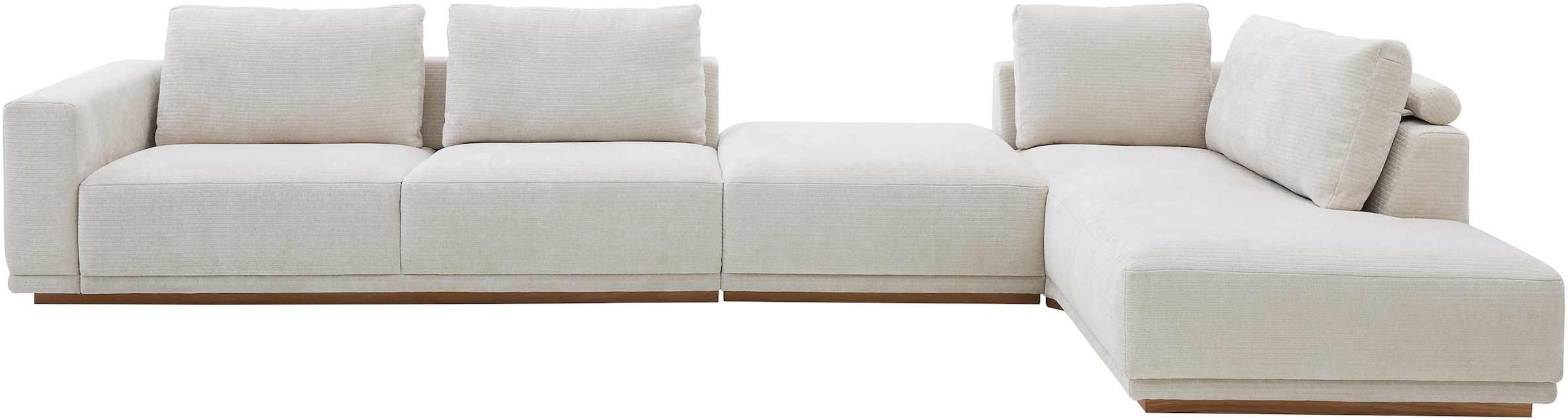 Musterring Wohnlandschaft Anreihsofa mit Armlehne links, Eckteil rechts mit Kissen & Hocker