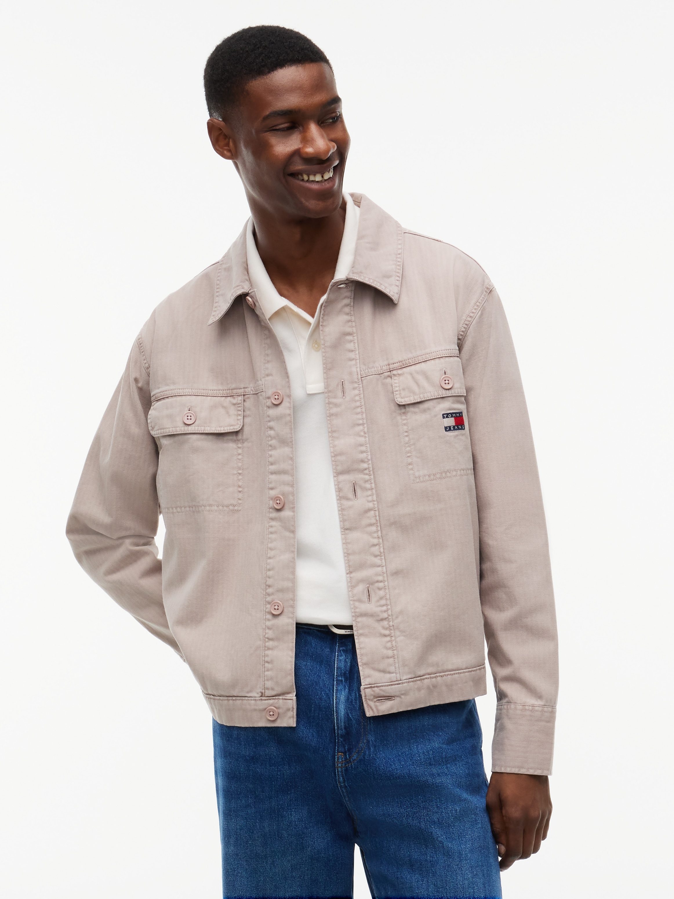 Tommy Jeans Hemdjacke "ESSENTIAL OVERSHIRT" ohne Kapuze Regular fit mit Brusttaschen
