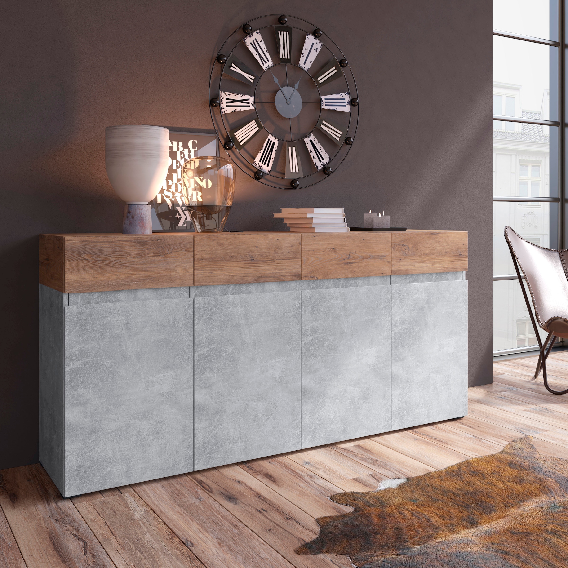 Home affaire Sideboard "Rimini" Breite 180 cm günstig online kaufen