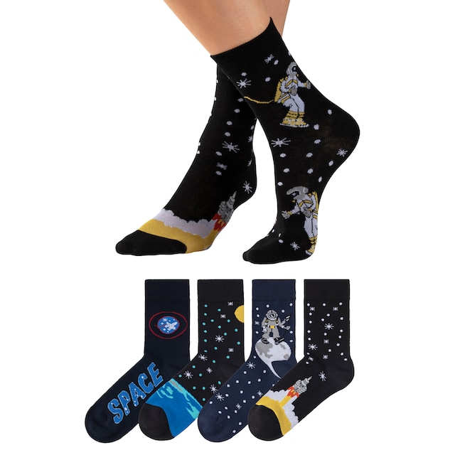 H.I.S Socken, (4 Paar), mit eingestrickten Motiven bestellen | BAUR