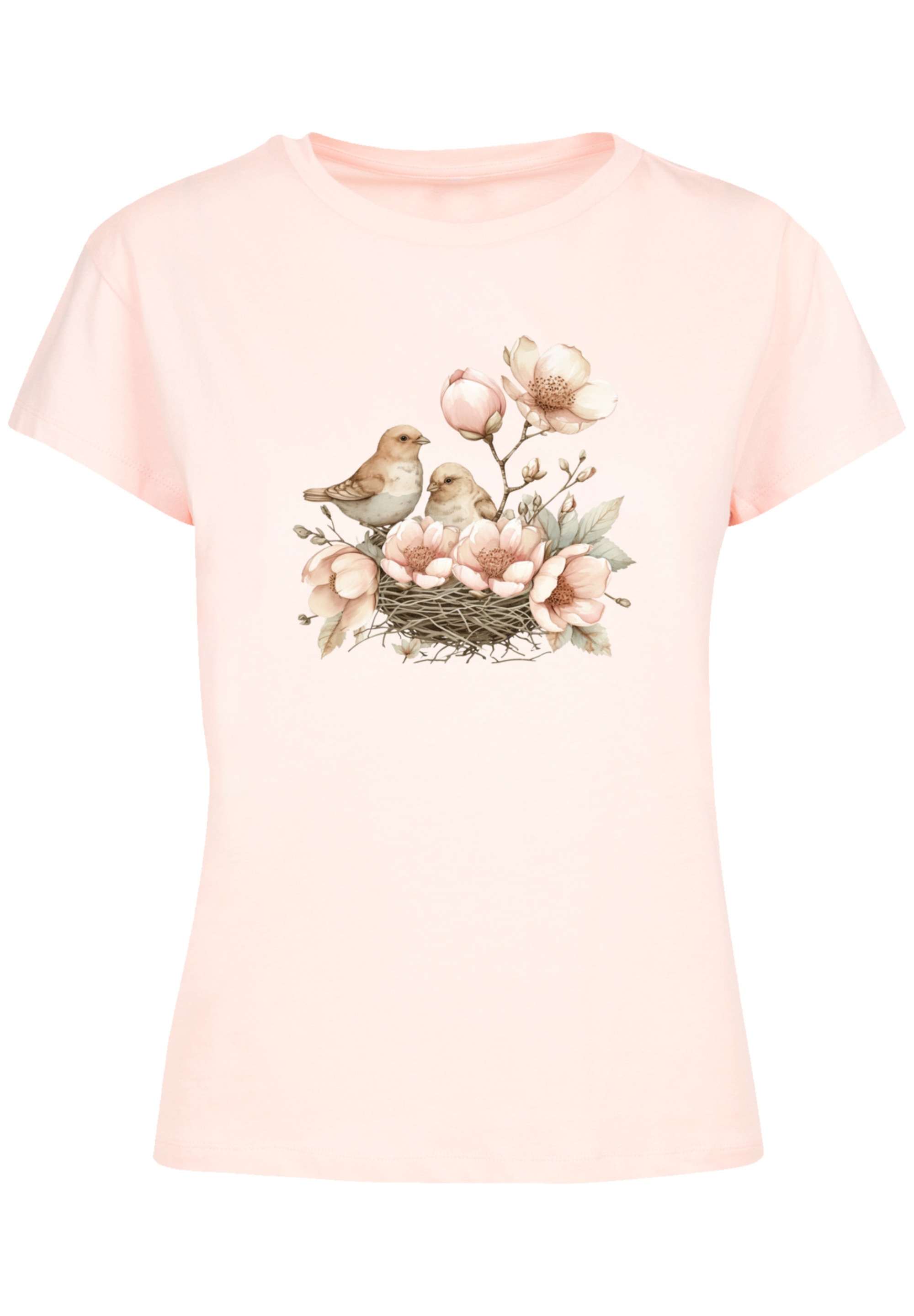 F4NT4STIC T-Shirt »Vogelnest Blumen«, Premium Qualität