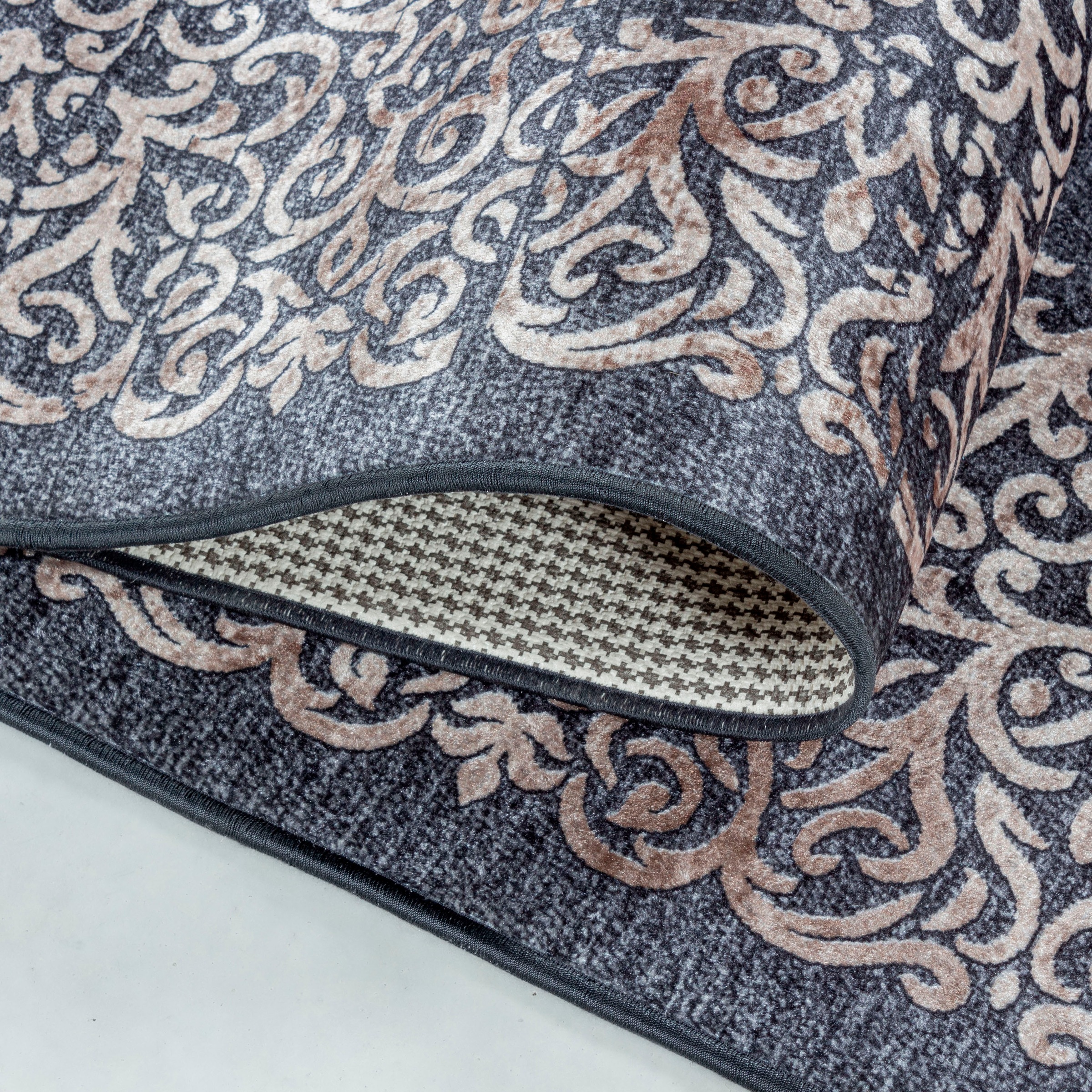 Teppich AYYILDIZ TEPPICHE "FIESTA 4303", schwarz, B:200cm H:6mm L:290cm, Polyester, Teppiche, Teppich, pflegeleichter Kurflorteppich, moderne Vintage Orient Optik 3