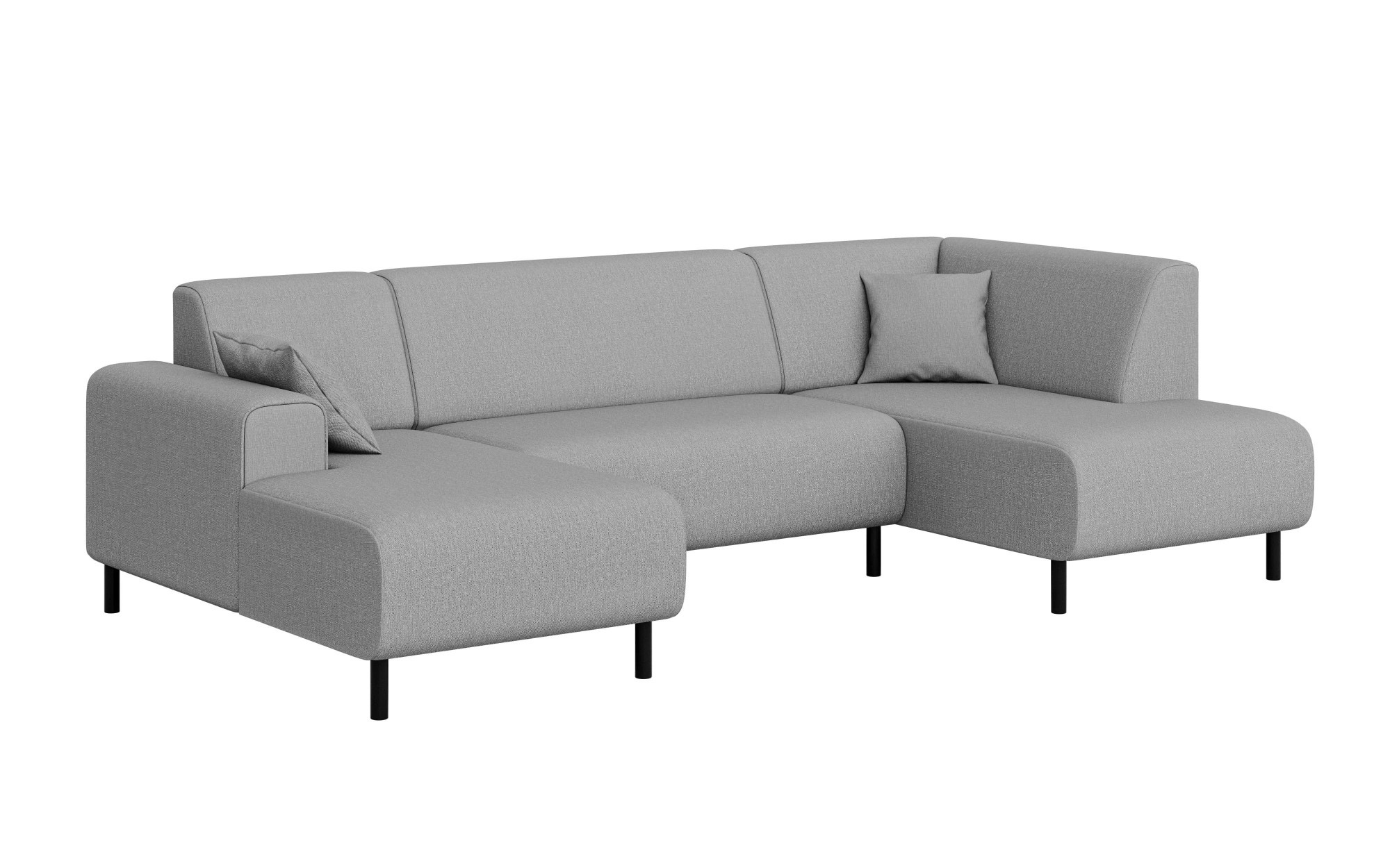 Home affaire Wohnlandschaft »ARROS U-Form mit Wellenunterfederung, Maße B/T/H: 300/163/81 cm« incl. Zierkissen, mit Recamiere links/rechts bestellbar, auch in Cord