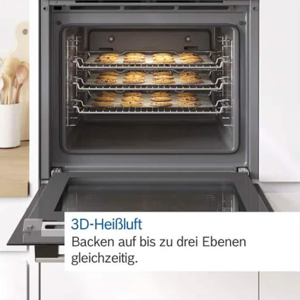 BOSCH Backofen-Set »HBD674CS81«, HBA578BS0, mit Teleskopauszug nachrüstbar, Pyrolyse-Selbstreinigung