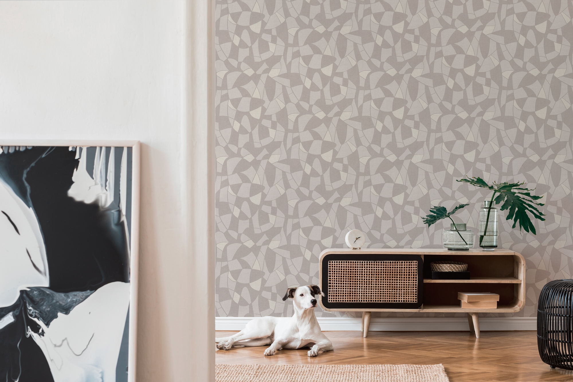 A.S. Création Vliestapete »Antigua Tapete mit Formen«, matt-gemustert-neutral, Grafiktapete Retrotapete Tapeten Wohnzimmer Schlafzimmer Küche Design
