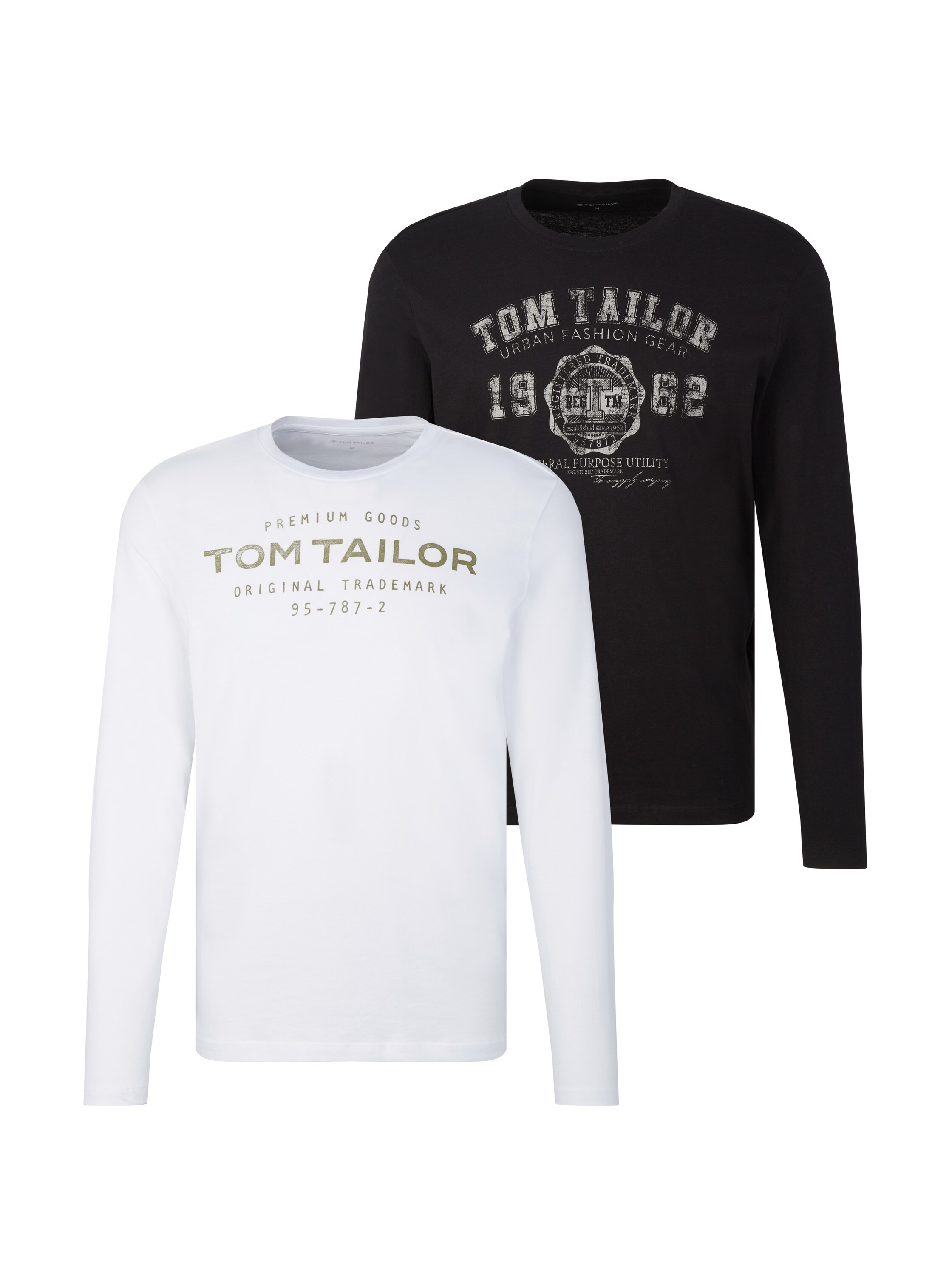 TOM TAILOR Langarmshirt, 2 Stk. mit Logo Print günstig online kaufen