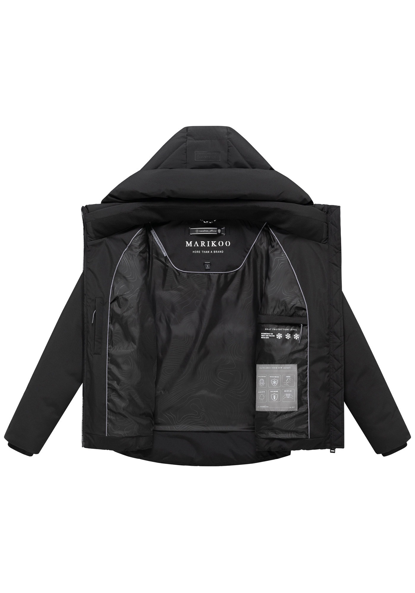 Marikoo Winterjacke »Akiliaa« mit Kapuze Warme Winterjacke mit Kapuze und taillierter Passform