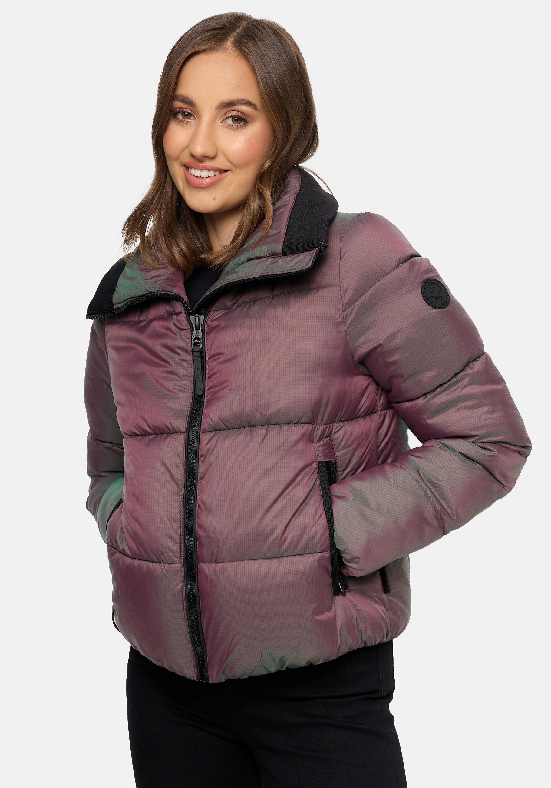 Thumbnail - Navahoo Steppjacke "Sternschnüppchen", ohne Kapuze, Gesteppte Damen Winterjacke in Chrom-Optik