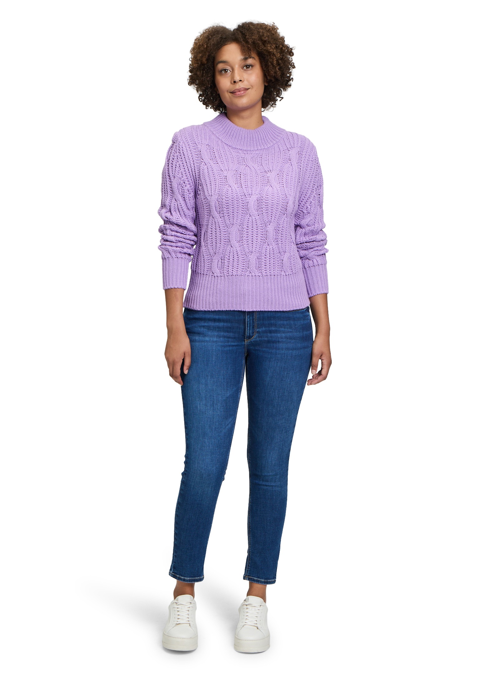 Betty&Co Strickpullover »Betty & Co Grobstrick-Pullover mit Stehkragen«, (1 tlg.), Struktur