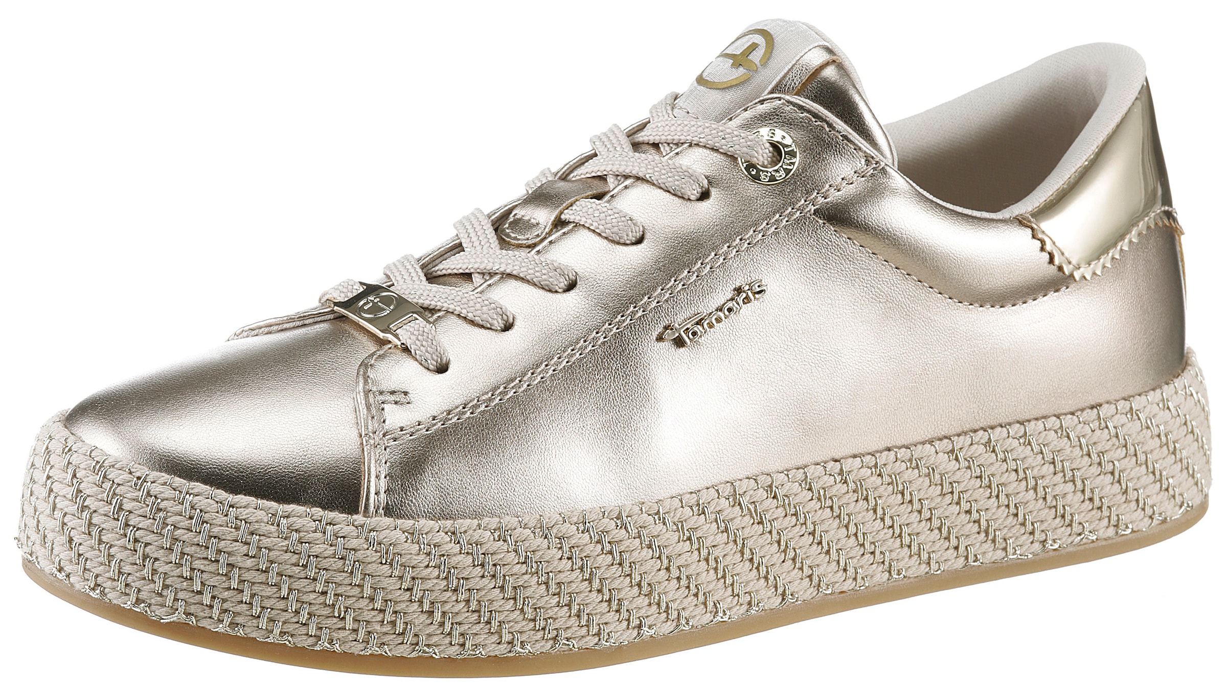 Tamaris Plateausneaker, Freizeitschuh, Halbschuh, Schnürschuh mit Textilkordel am Plateau