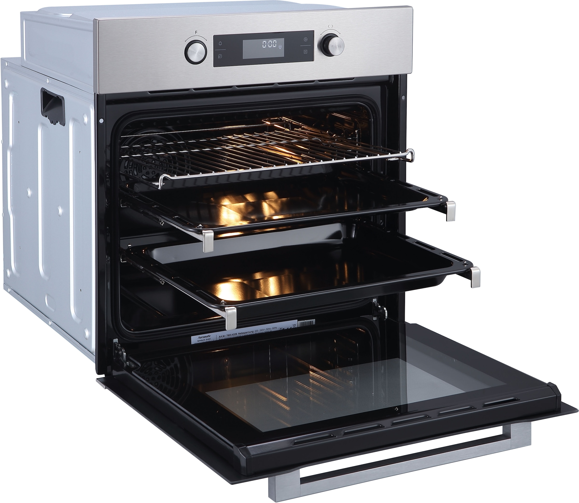 Einbaubackofen mit 2-fach- online 65M90E3-E11B200, BAUR »65M90E3-E11B200«, | Hanseatic bestellen Teleskopauszug