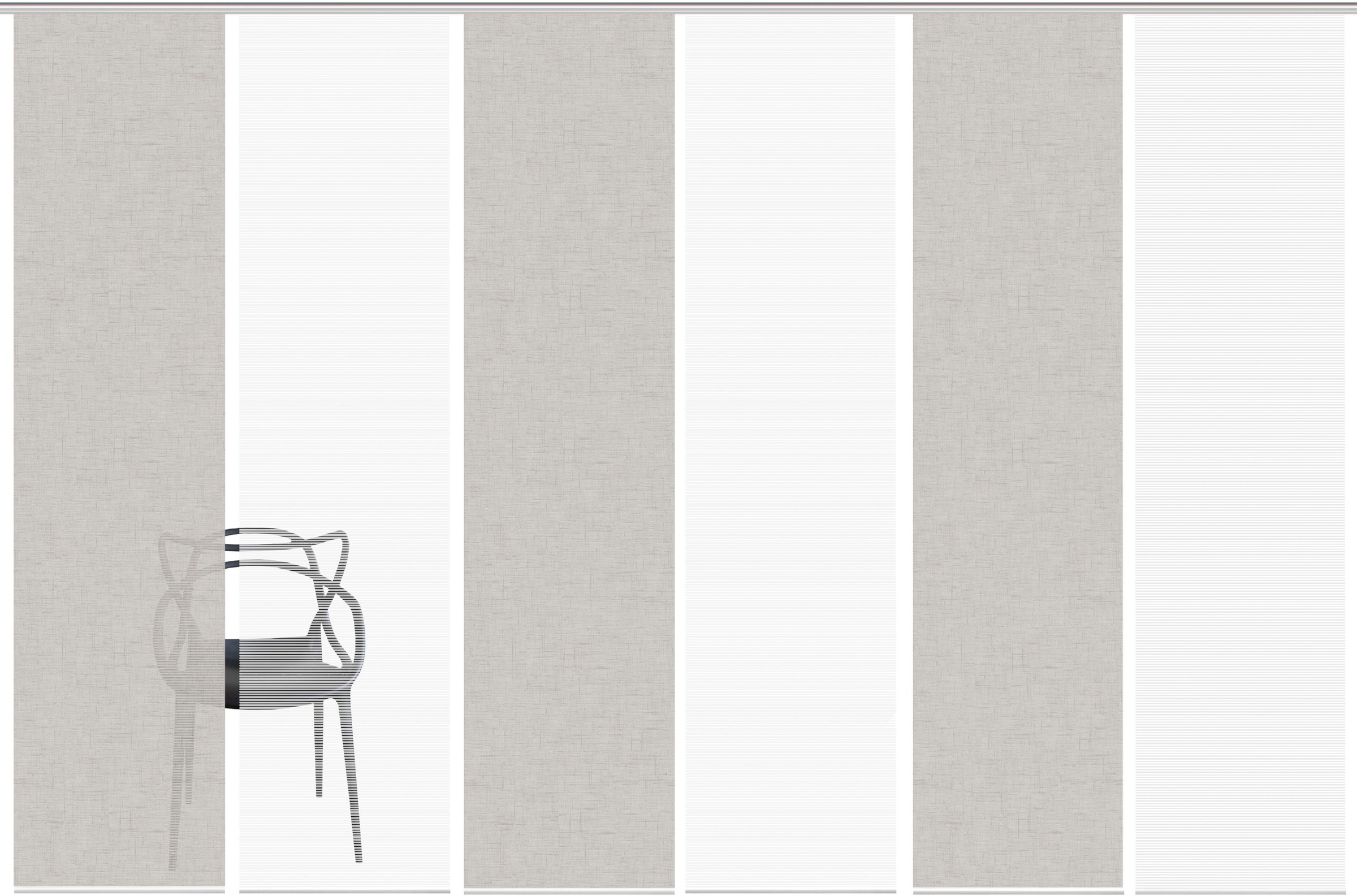 Vision S Schiebegardine "PIVE 6er SET" Paneelwagen 6 Stk. tlg. Schiebevorha günstig online kaufen