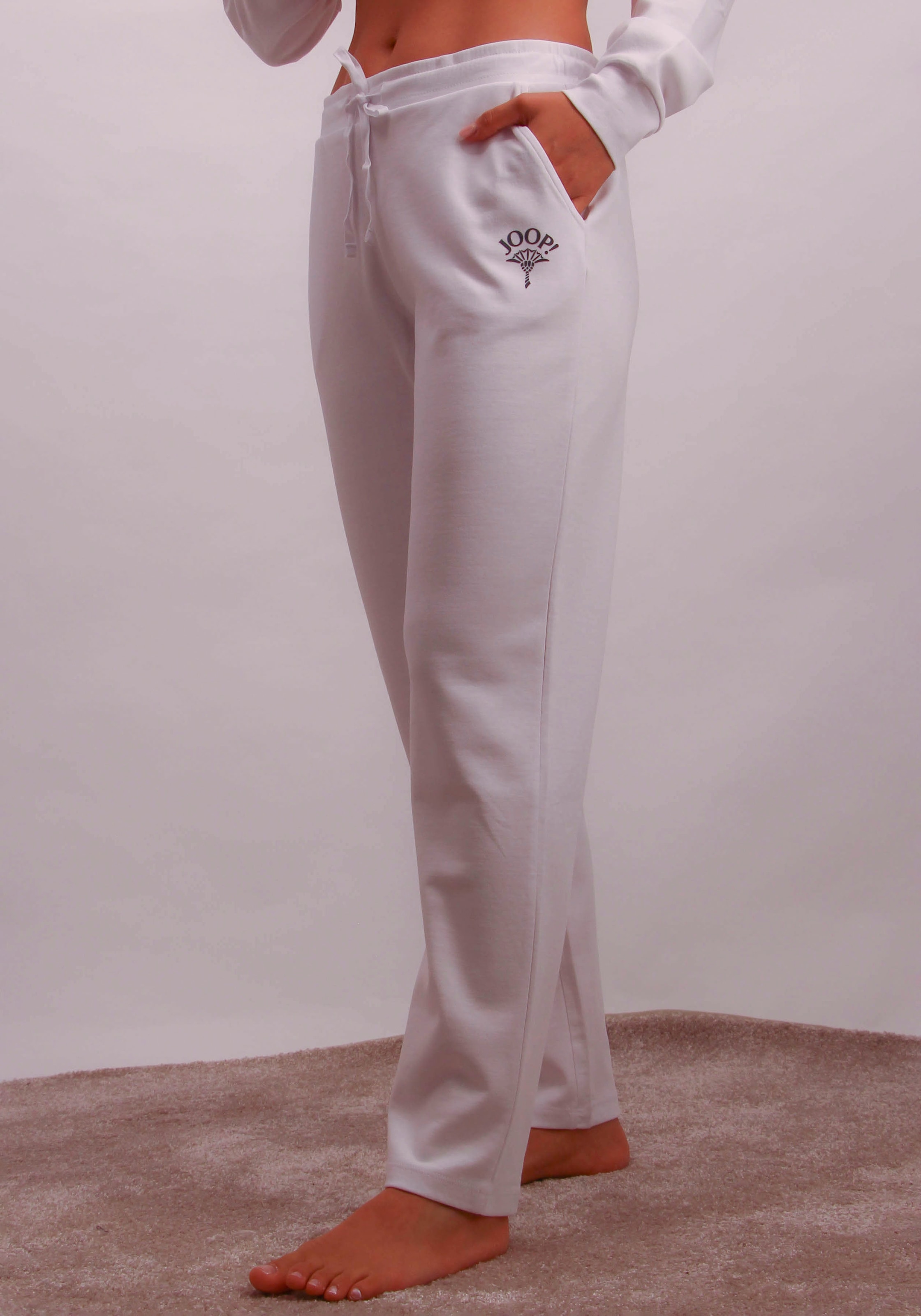 JOOP! Loungehose  mit Logodruck und seitlichen Eingrifftaschen