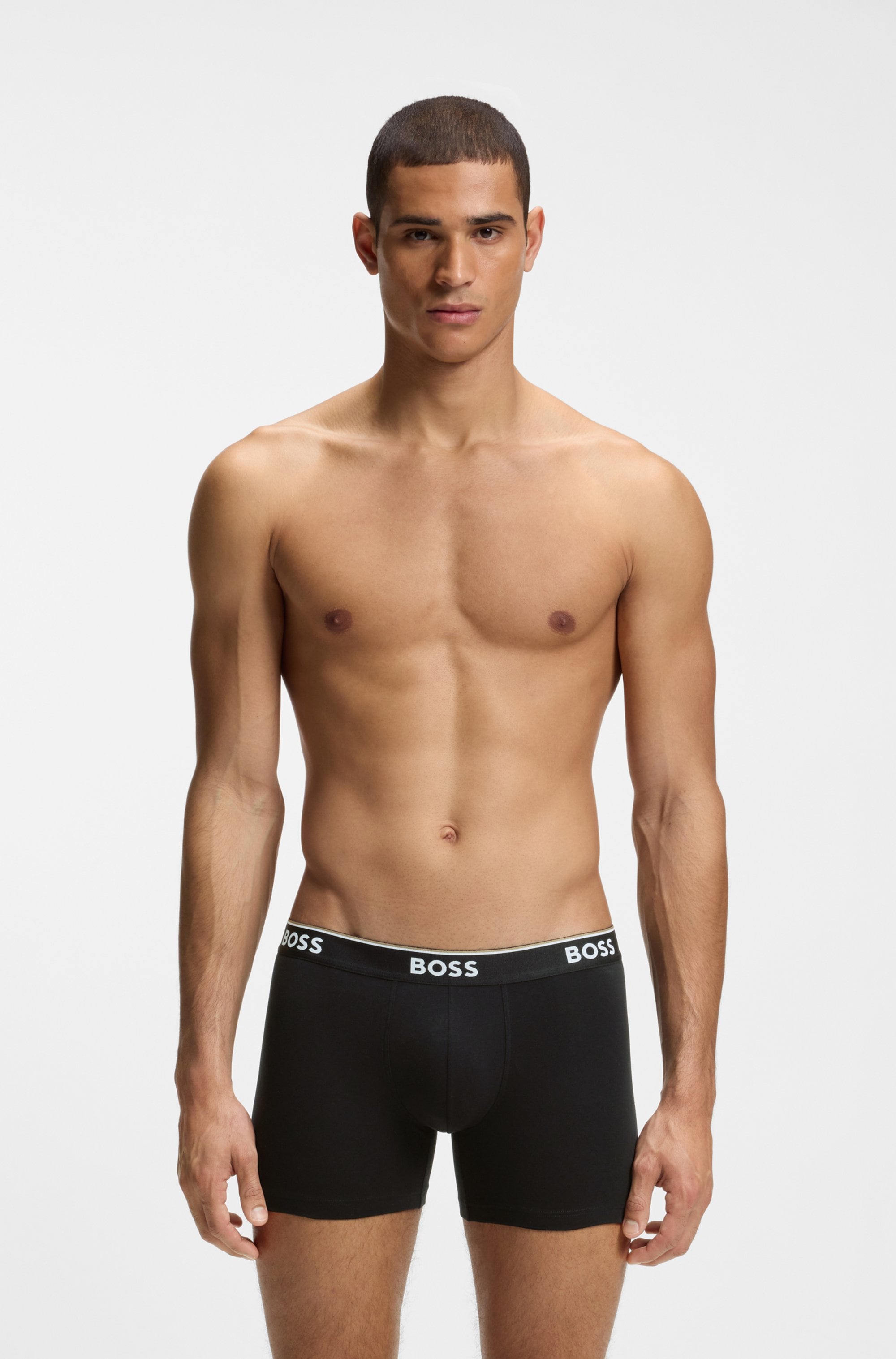 BOSS Boxershorts Packung, 3 Stk. aus bequemer Stretch-Baumwolle, körpernah, mittlere Bundhöhe
