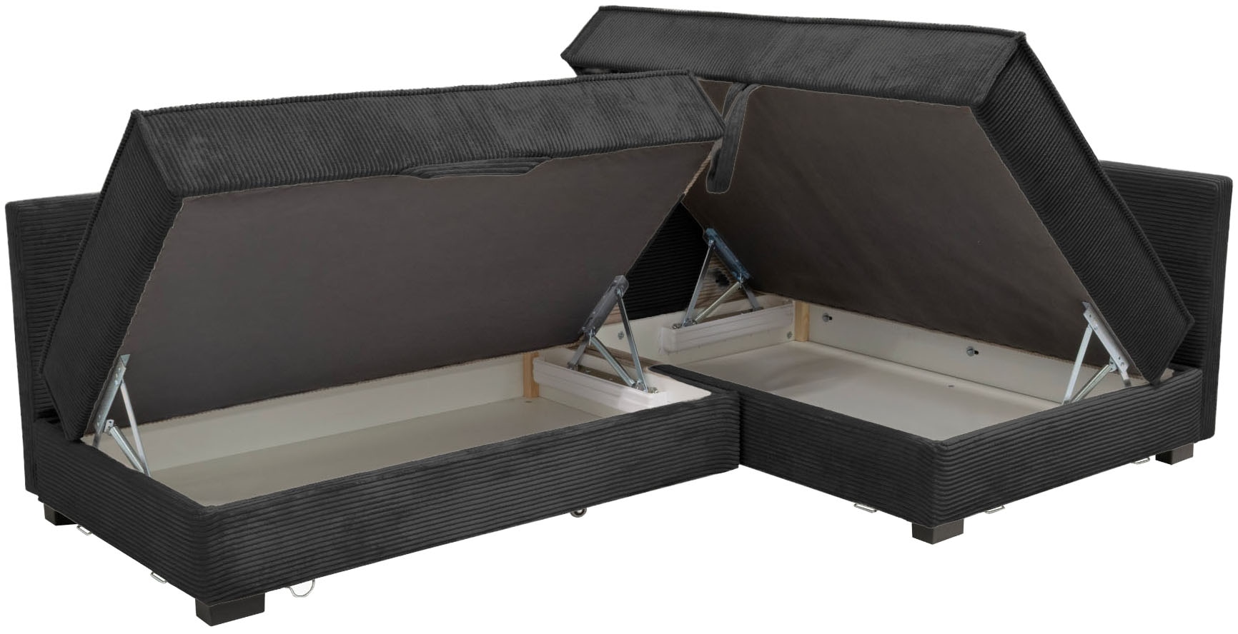 Home affaire Ecksofa inkl. Bettfunktion, Bettkasten, 3 Zierkissen, Boxspringbett 180x200 cm