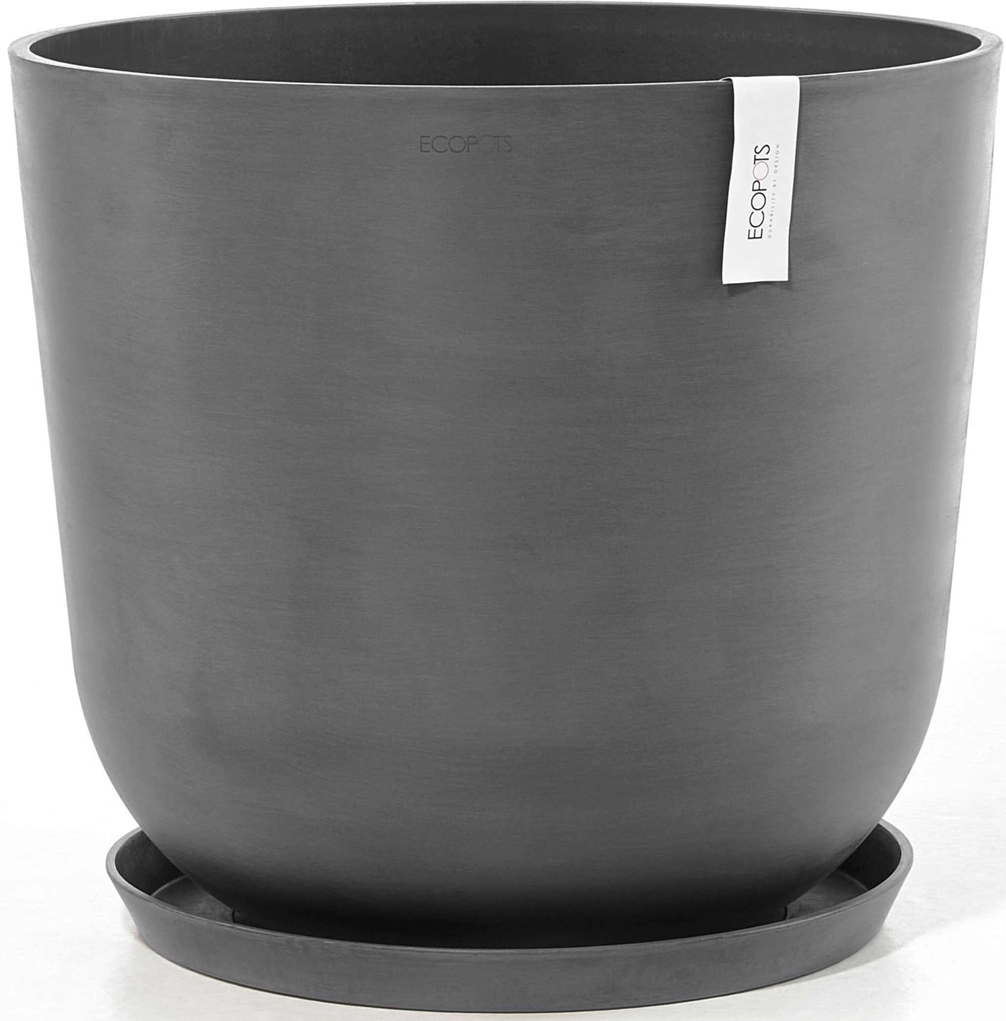 ECOPOTS Blumentopf "Oslo 55 + Wassersystem Grau", für innen und außen: frostsicher, bruchsicher und lichtbeständig