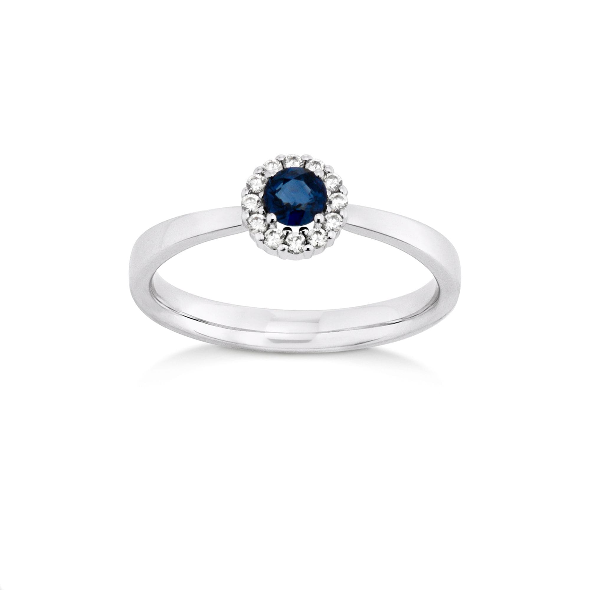 Fingerring »Gold 585 mit 12 Brillanten zus. 0,12ct. und Safir blau«