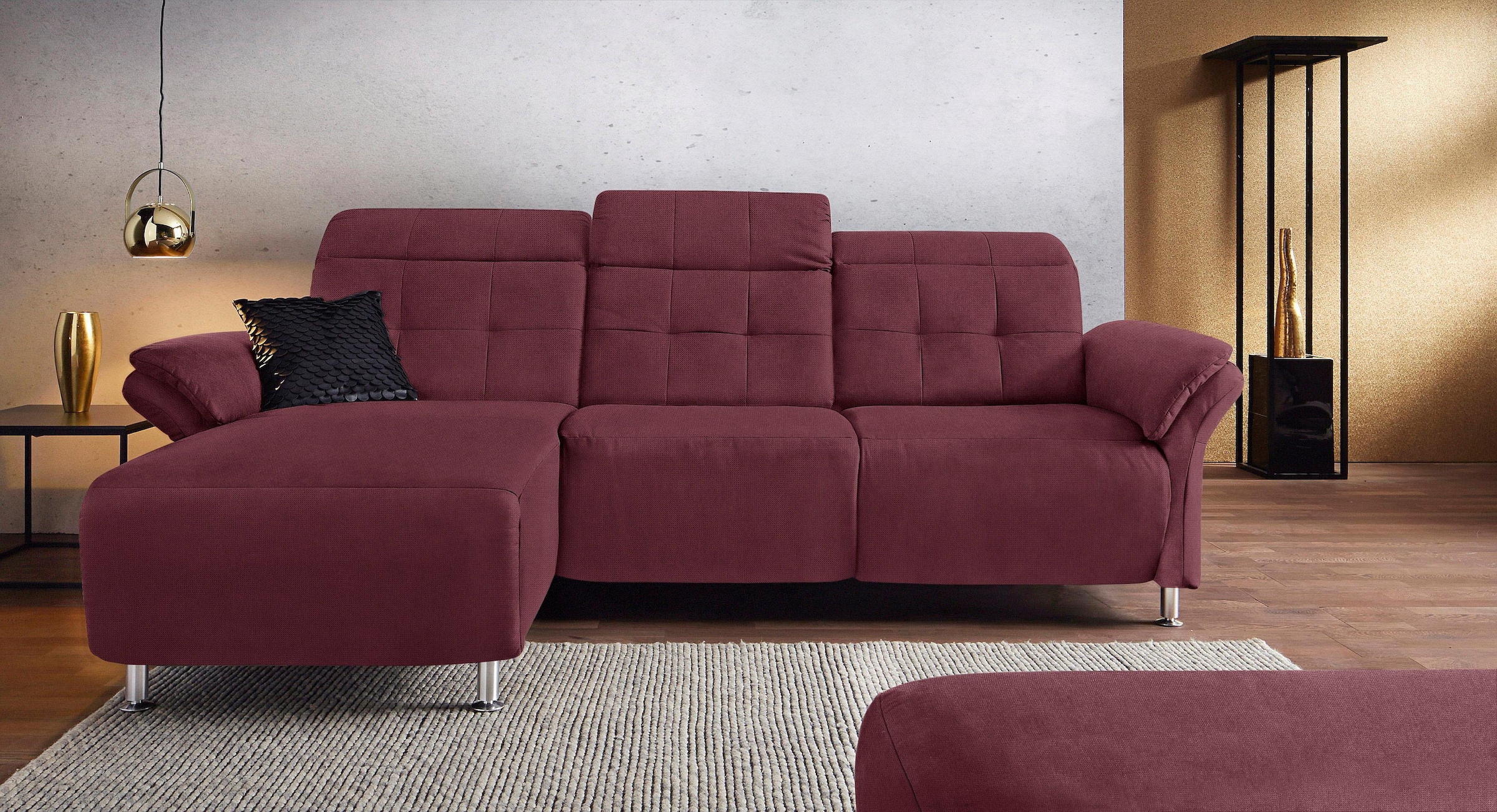 Home affaire Ecksofa "Manhattan L-Form" 2 Sitze mit elektrischer Relaxfunkt günstig online kaufen