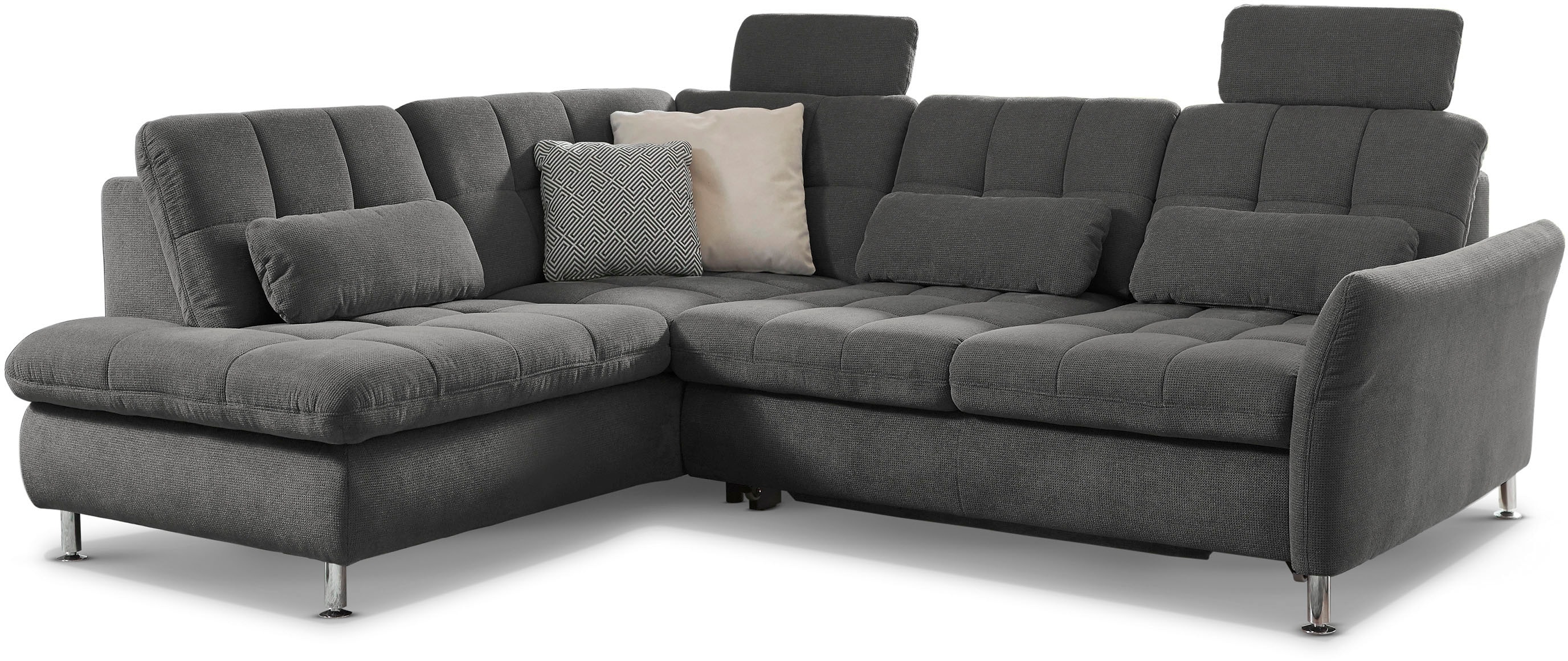 Die PlanBar Ecksofa "MP-IN20016 L-Form mit Kaltschaum-Polsterung" optional Kopfstützen & Schlaffunktion, mit Kaltschaum-Polsterung