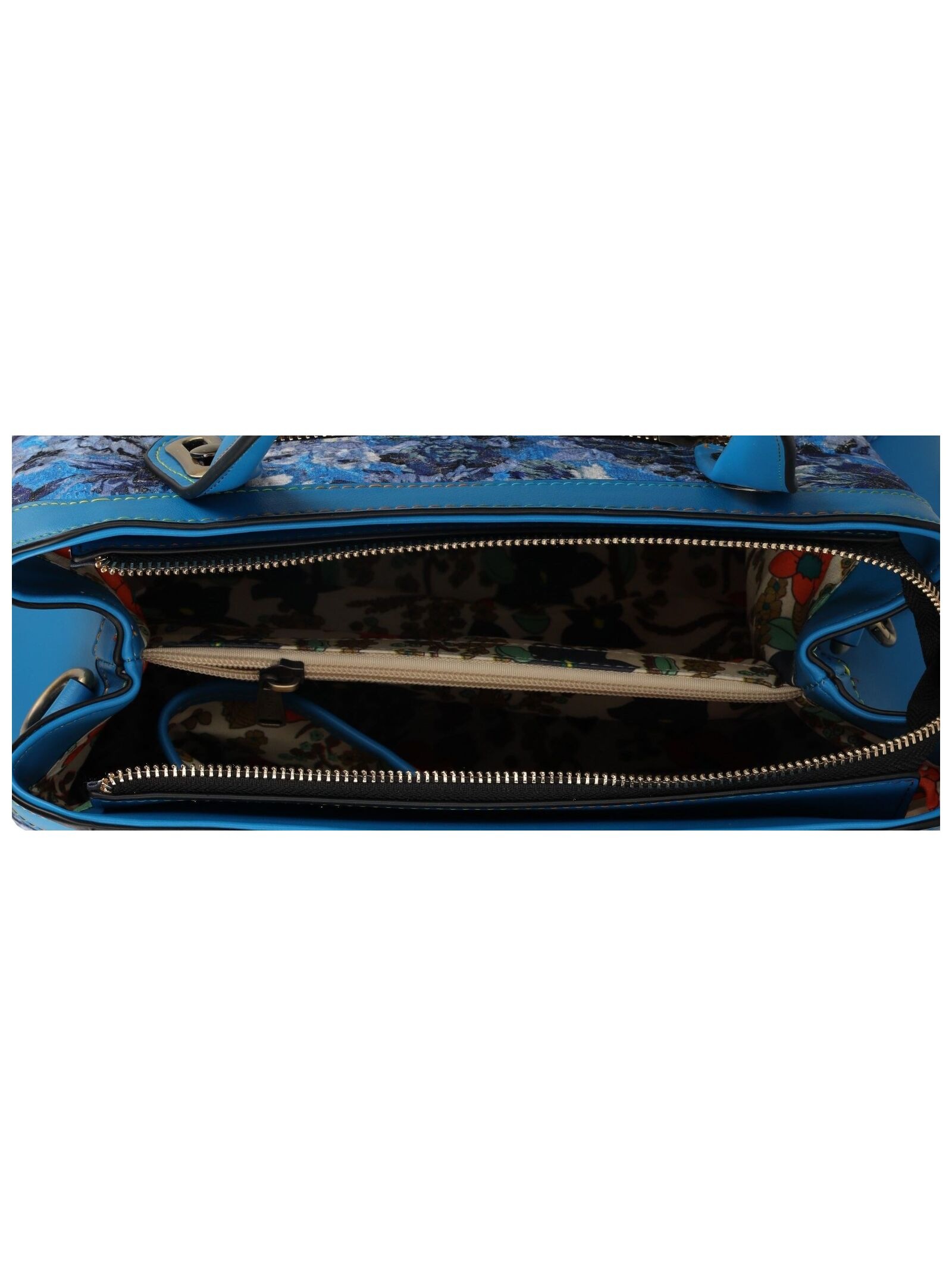 Henkeltasche LAURA VITA "LAURA VITA Taschen Lederimitat/Textil", Damen, Gr. onesize, blau, Lederimitat, Taschen 2