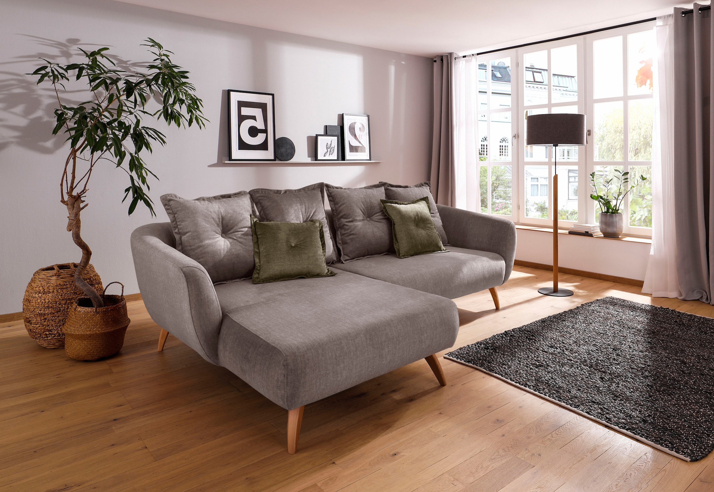 Home affaire Ecksofa "Baggio formschöne Polsterecke, bequem, Breite 277cm, günstig online kaufen