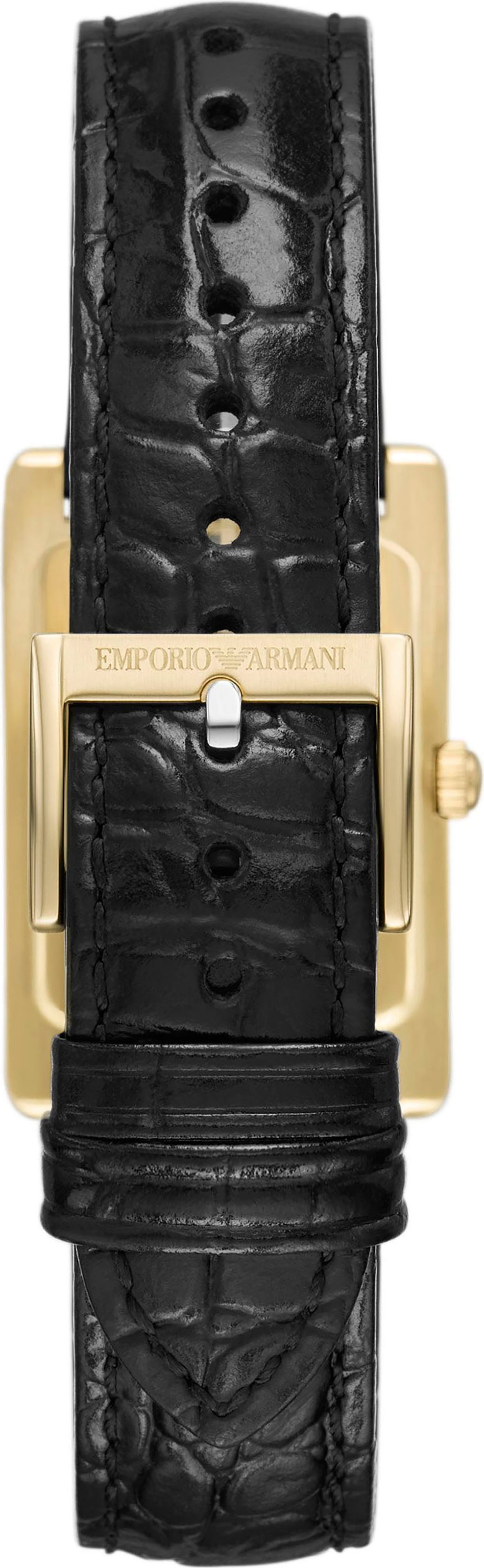 Emporio Armani Quarzuhr, Armbanduhr, Damenuhr, Herrenuhr, Lederarmband, analog, Tag