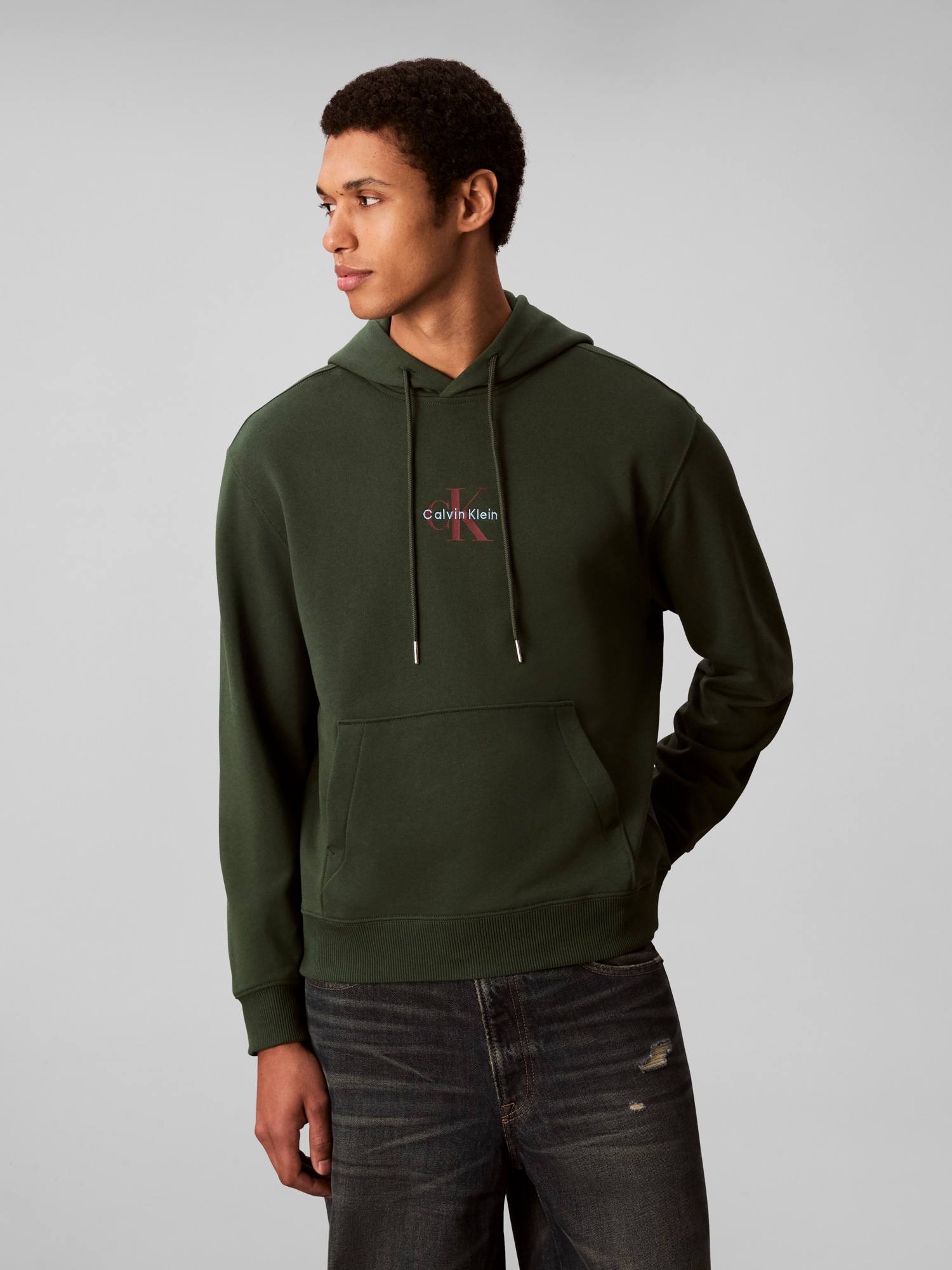 Calvin Klein Jeans Sweatshirt "LS EU 350TERRY MICRO MONOLOGO HO", Kapuze, r günstig online kaufen