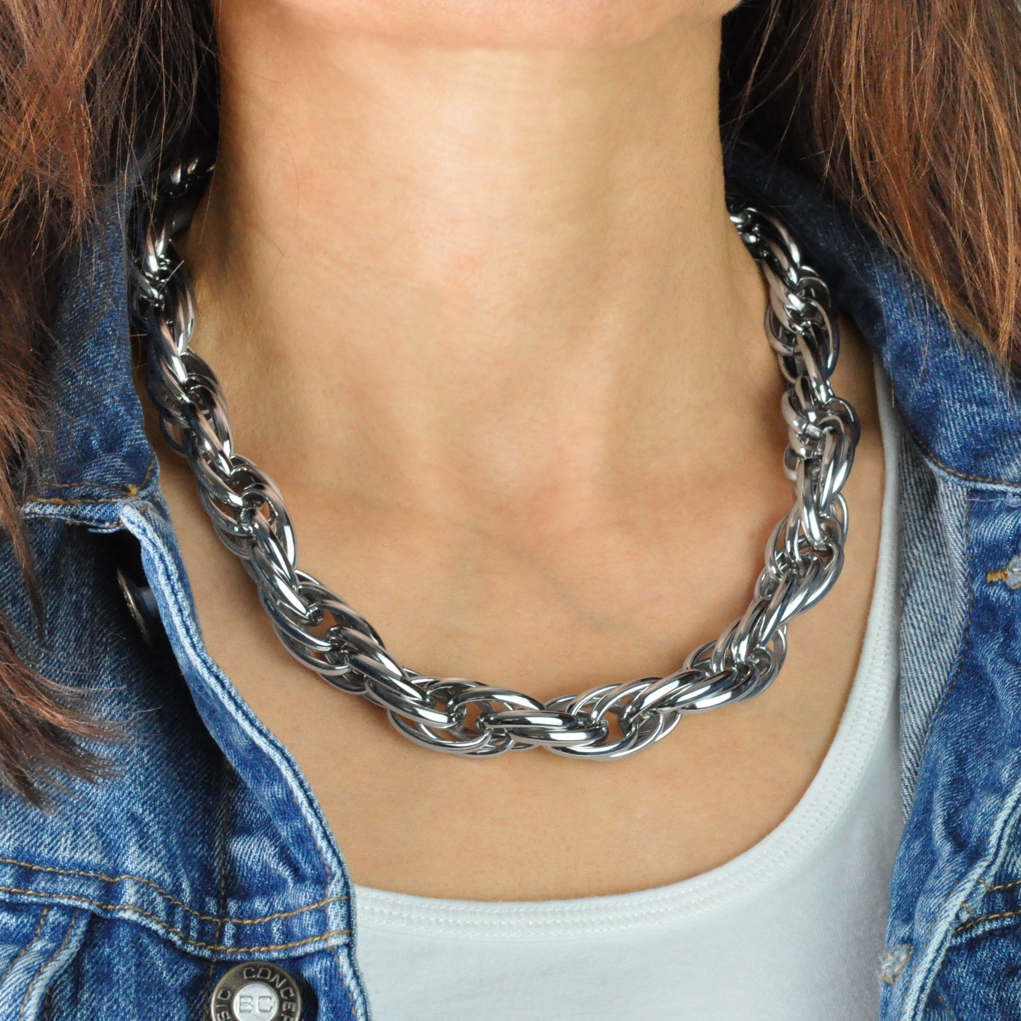 Steuer Collierkettchen »Metallkette rhodiumfarben«