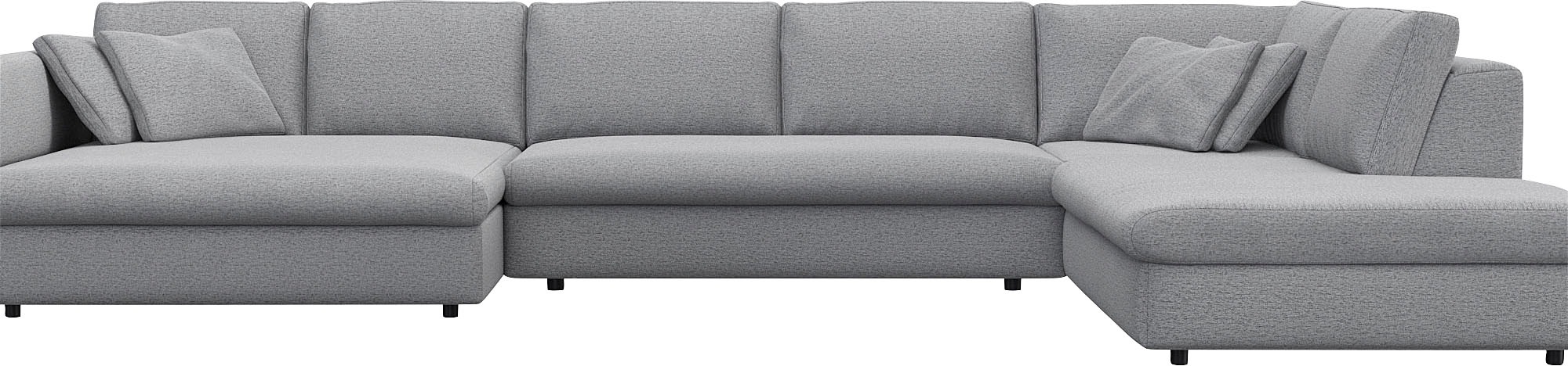 FLEXLUX Wohnlandschaft "Lovane, U-Form, bequem und komfortabel" Weich & anschmiegsam, große Sitztiefe auf Kaltschaum, Dekokissen inkl.