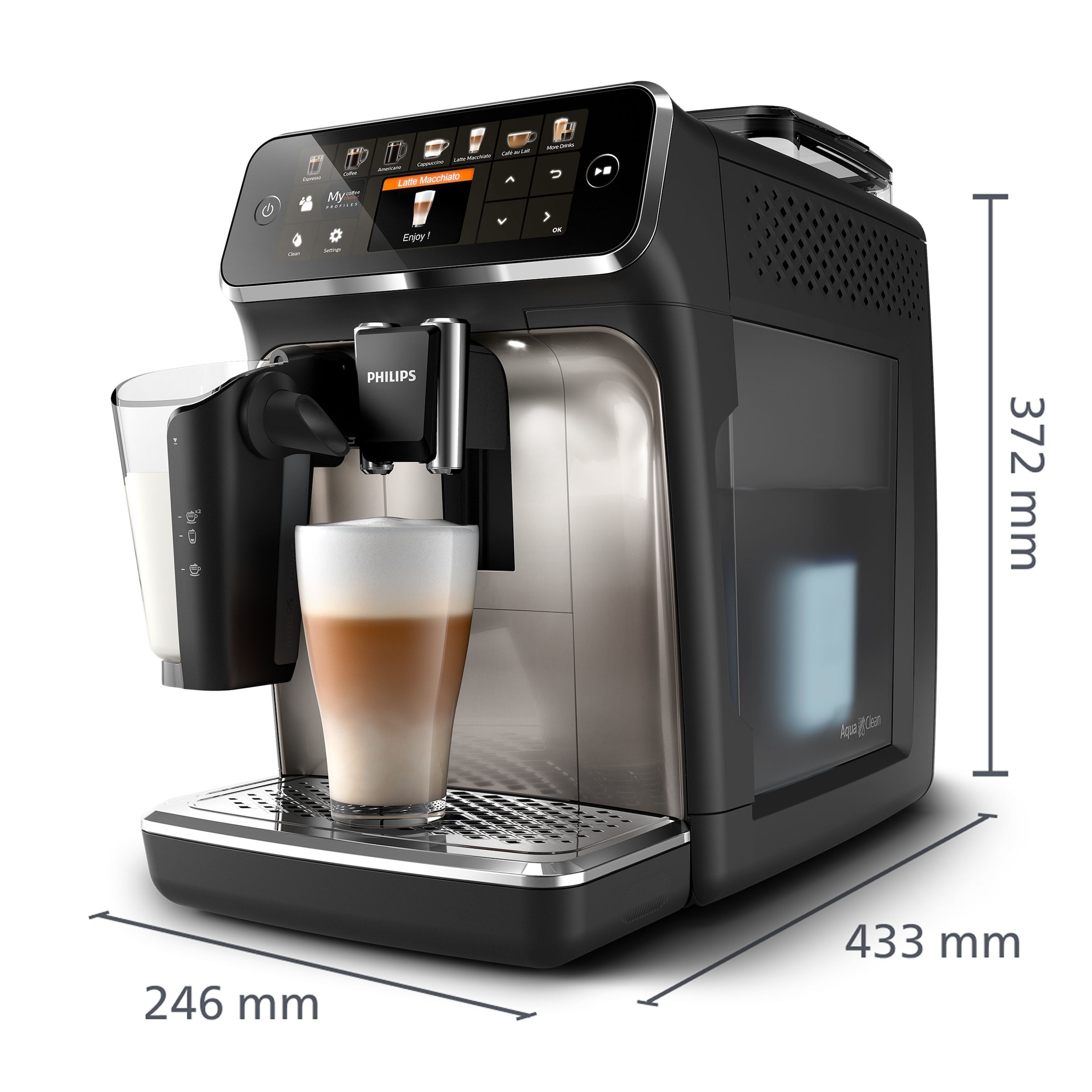 Philips Kaffeevollautomat »5400 Series EP5447/90 LatteGo« 12 Kaffeespezialitäten und 4 Benutzerprofilen