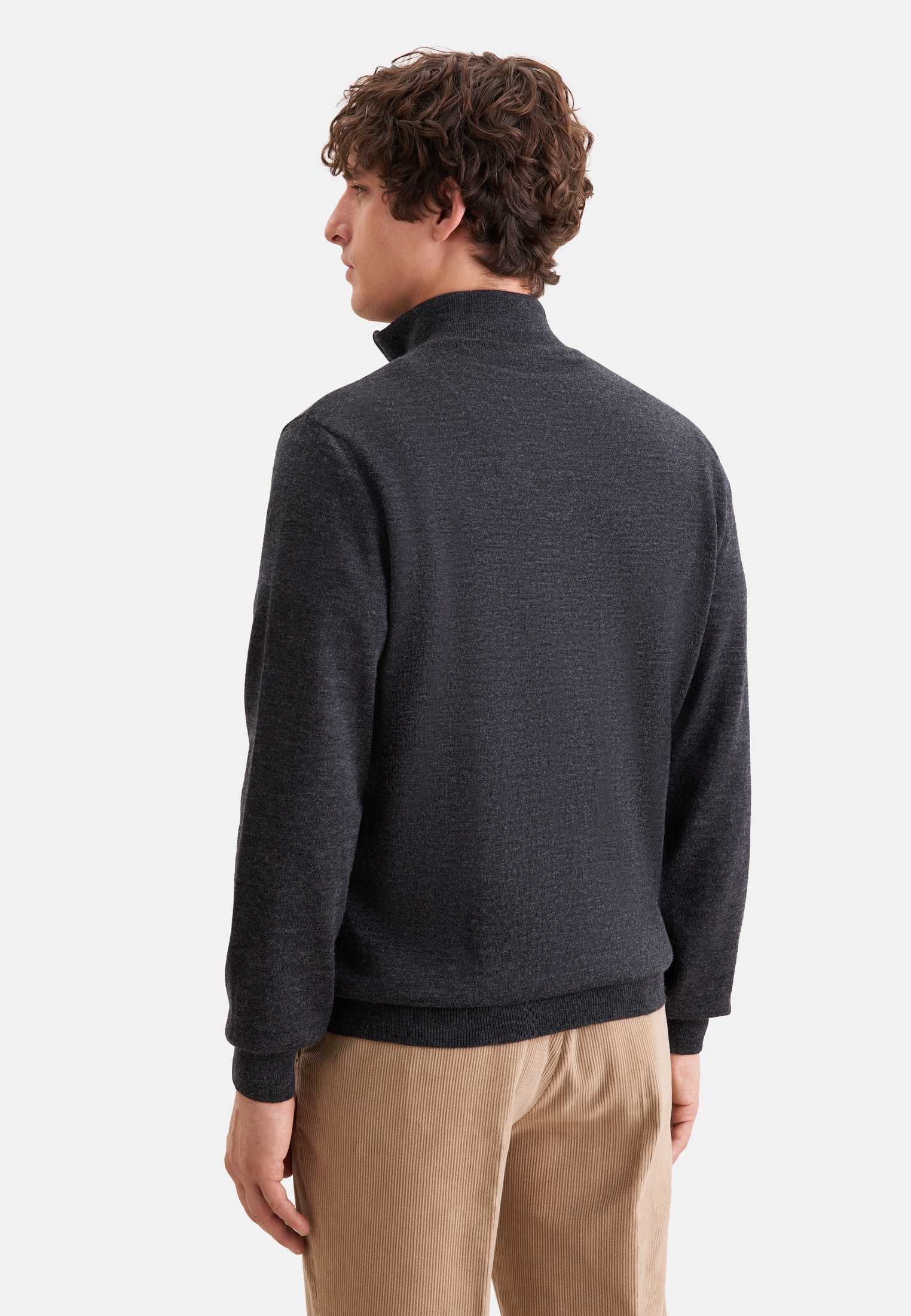 seidensticker Stehkragenpullover »Schwarze Rose« Quarter Zip Uni