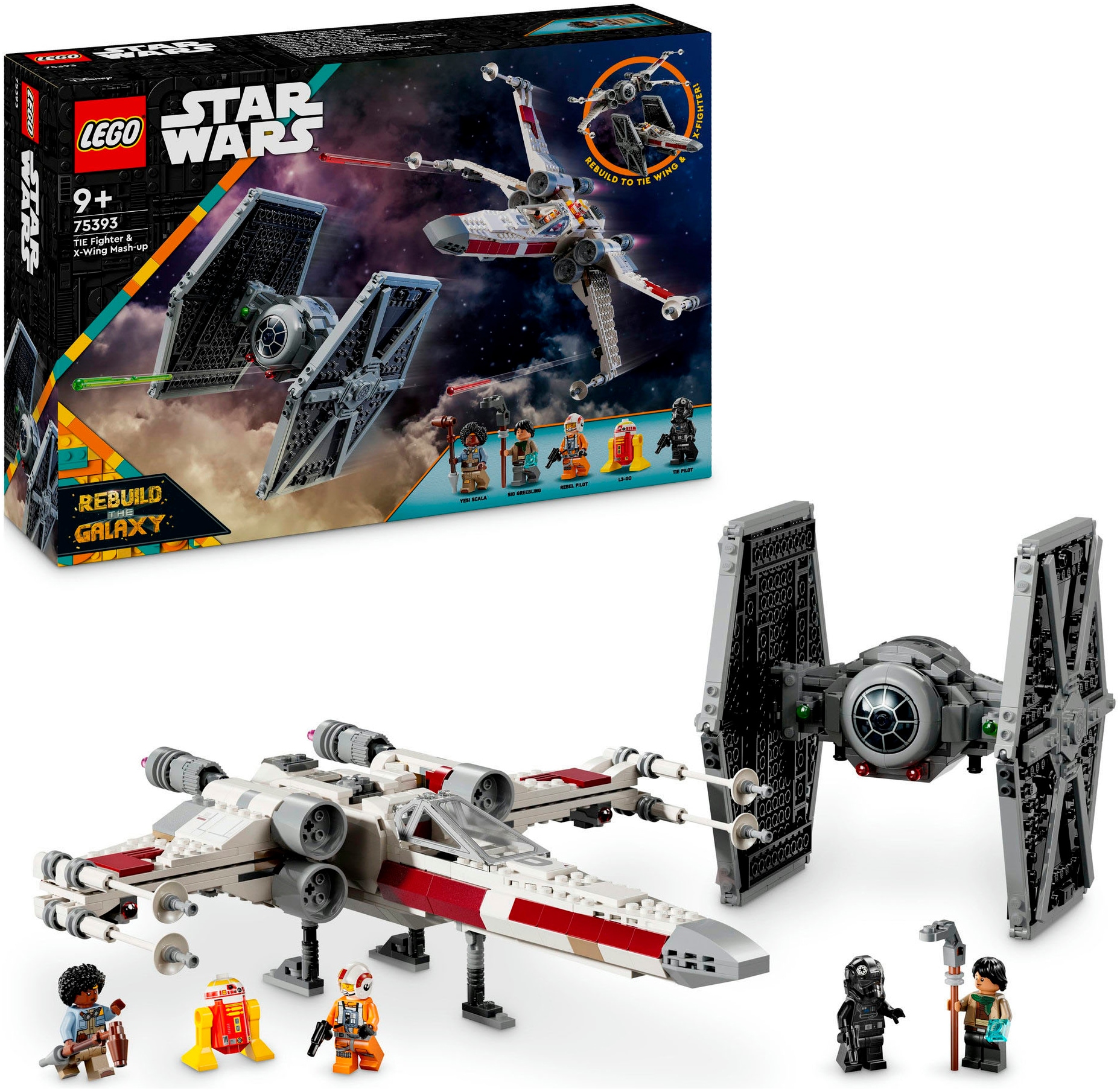 Konstruktionsspielsteine »Mashup aus TIE Fighter & X-Wing (75393), LEGO Star Wars TM«,...