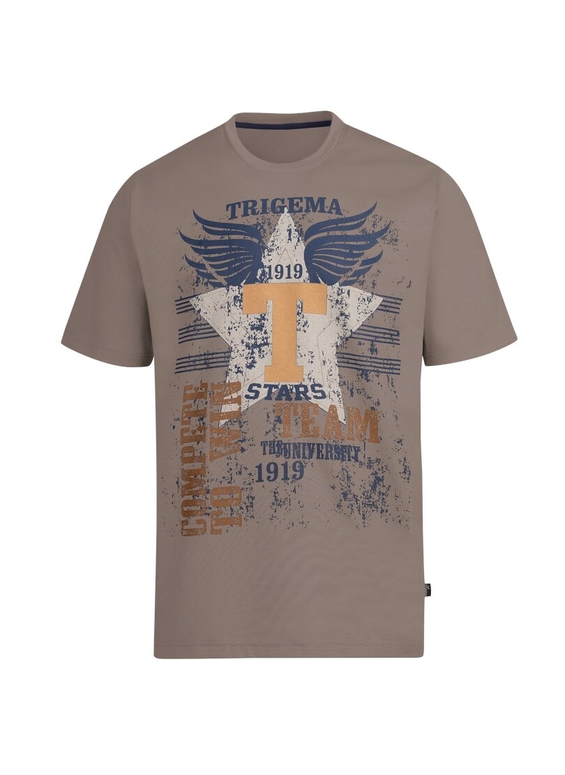 Trigema T-Shirt »TRIGEMA T-Shirt BAUR | ▷ mit großem kaufen Print-Motiv«