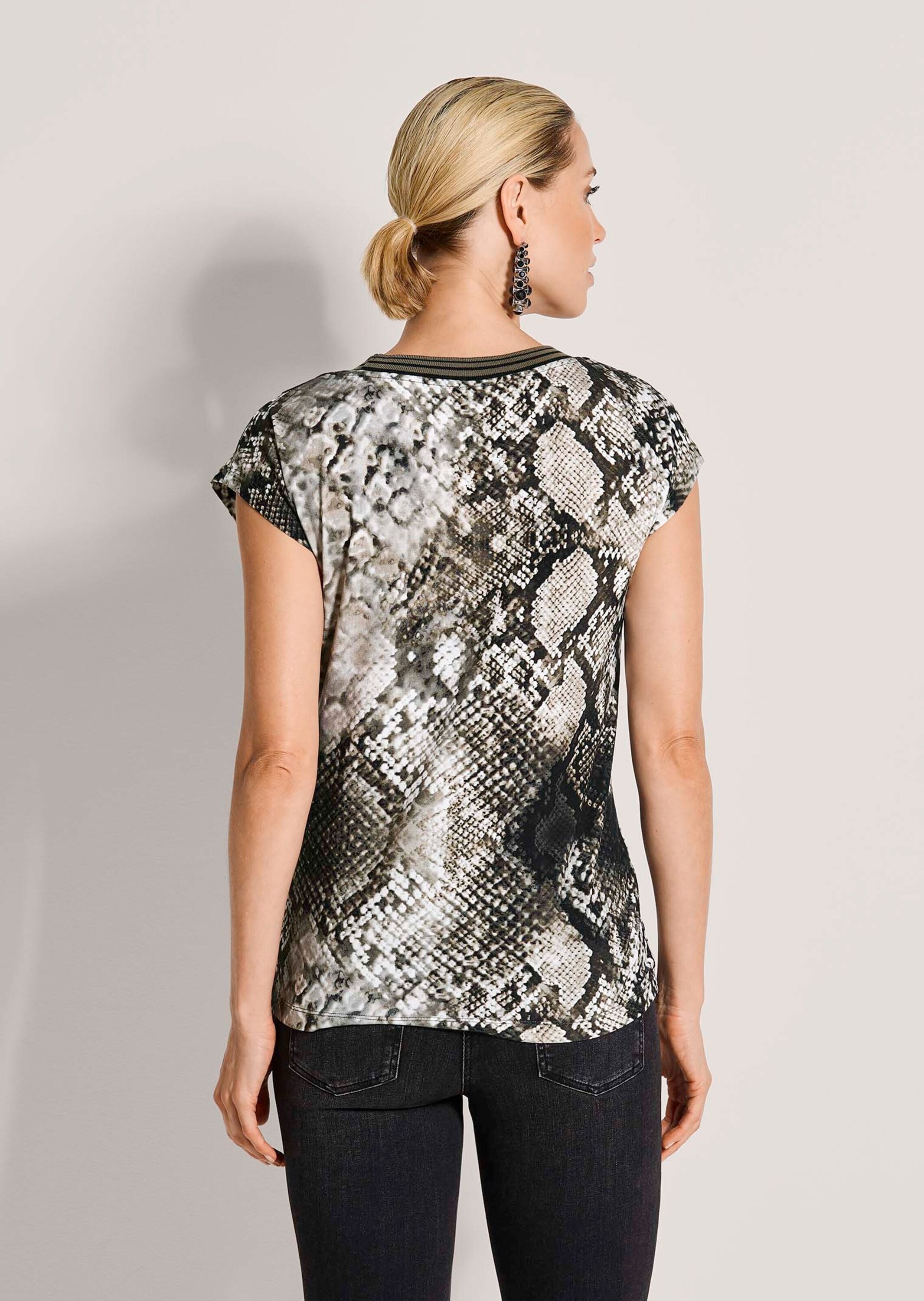 MADELEINE Kurzarmshirt »Shirt Print-Shirt mit kurzem Arm, Schlangen-Muster« Geringelter Ausschnitt
